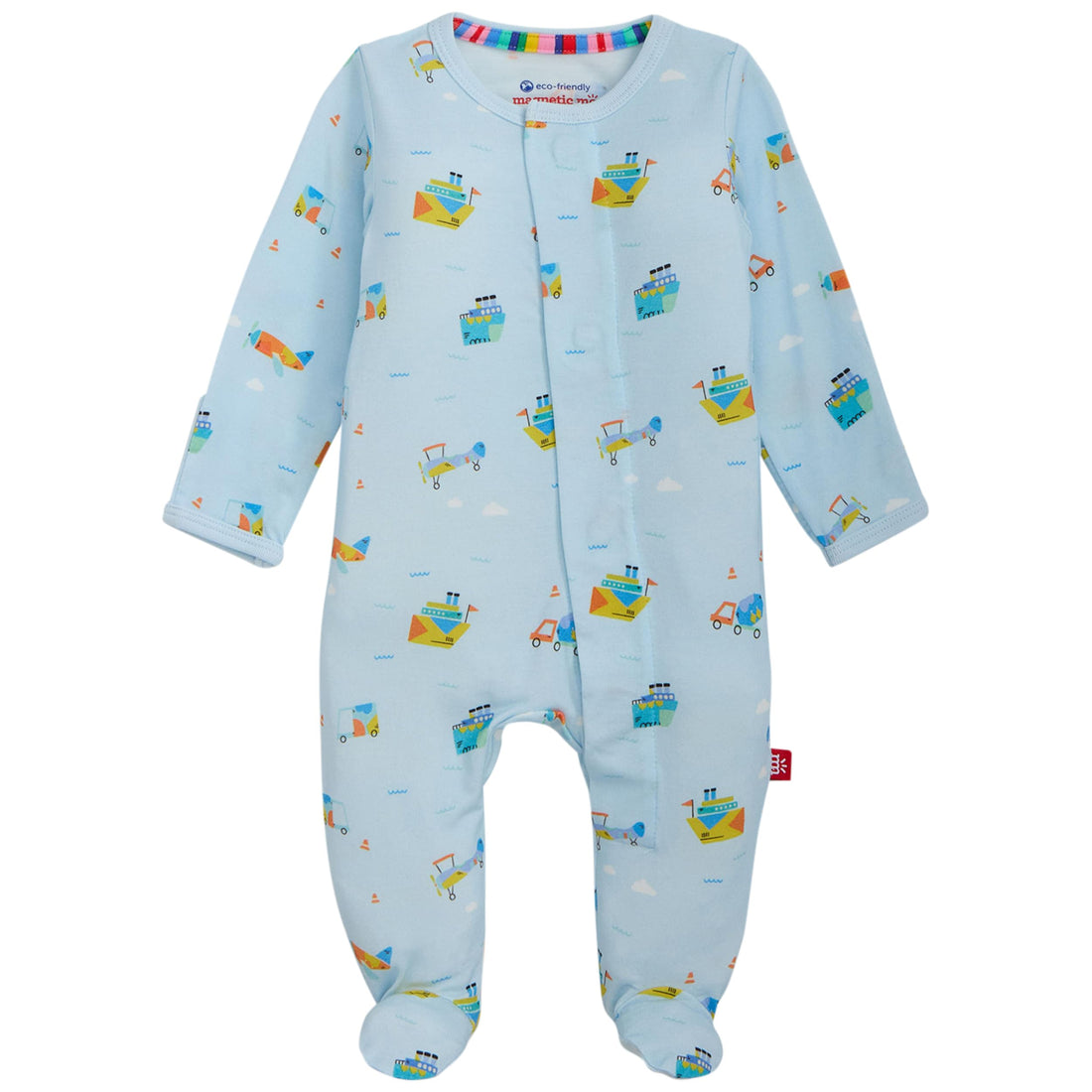 Magnetic Me Boys Modal Magnetic Baby Footie Pajamas | Silky Soft Modal Fabric | Baby Sleepers