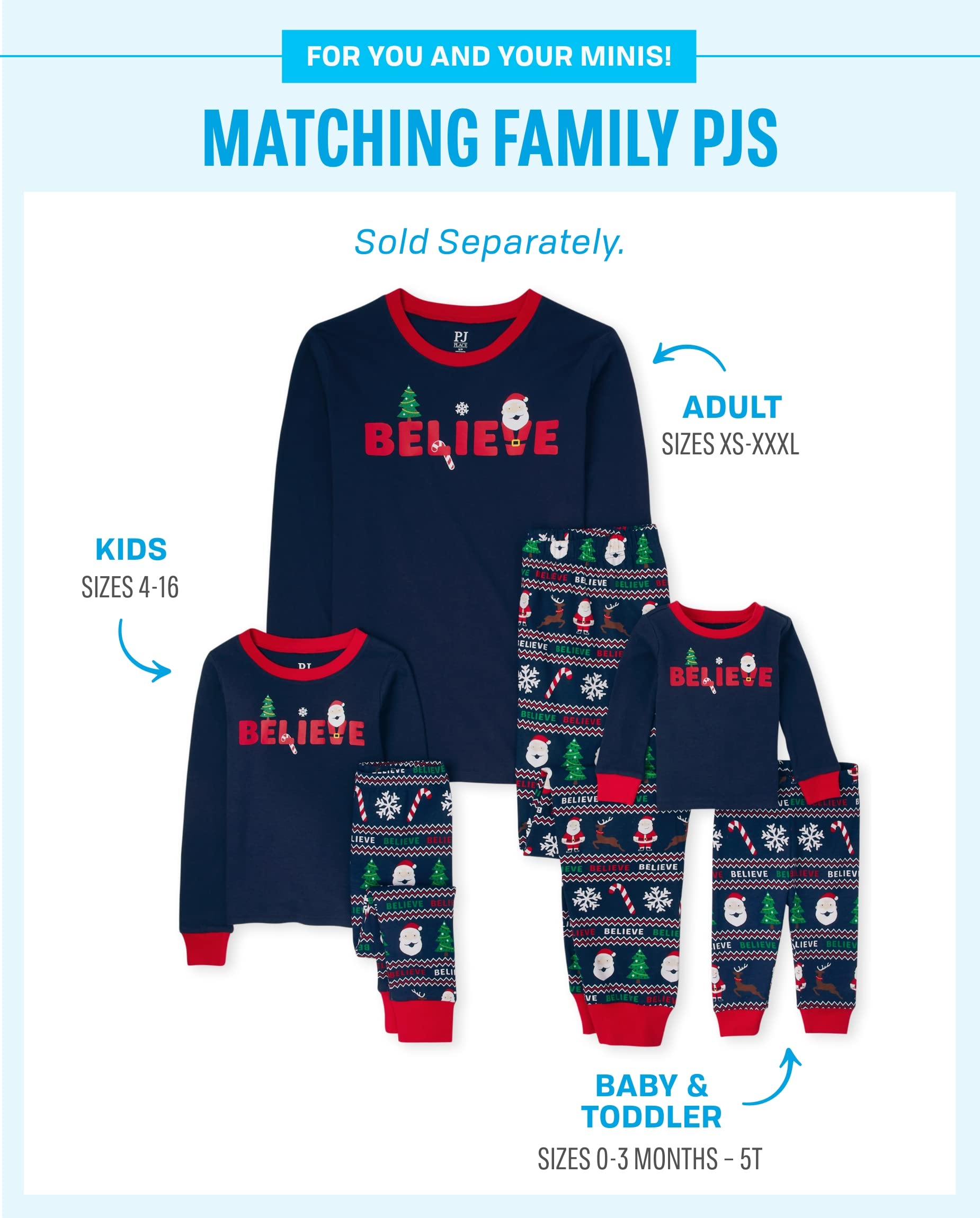 The Children's Place Kids' Family Matching, Festive Christmas Pajama Sets, Cotton WEBE CLOTHING