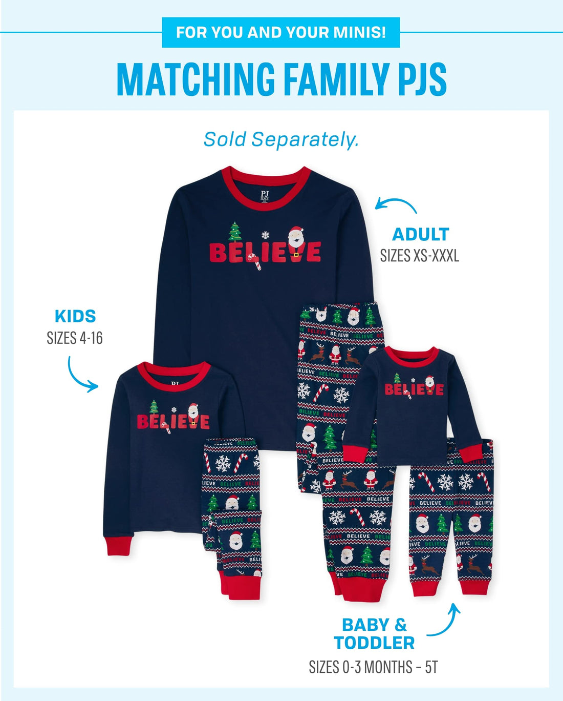 The Children's Place Kids' Family Matching, Festive Christmas Pajama Sets, Cotton WEBE CLOTHING