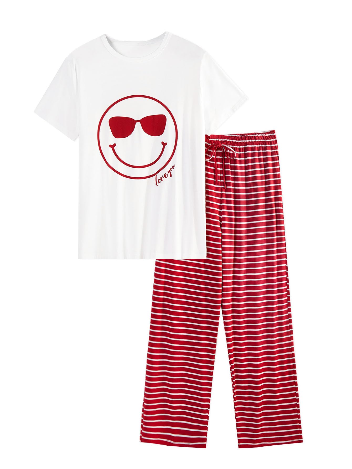 MOSSRIVER Family Pjs Matching Sets Short Sleeve Graphic Tops Holiday Shirts Cute Pajamas Pants Set Vacation Summer Outfits