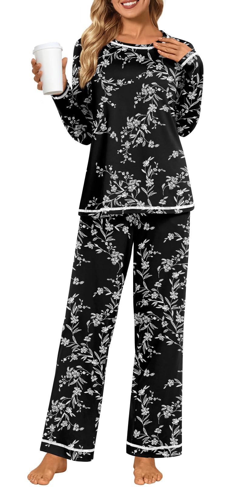 Netsmile Women's Pajama Sets 2 Piece Ladies Long Sleeve Pjs Fall Loungewear Soft Sleepwear with Pockets