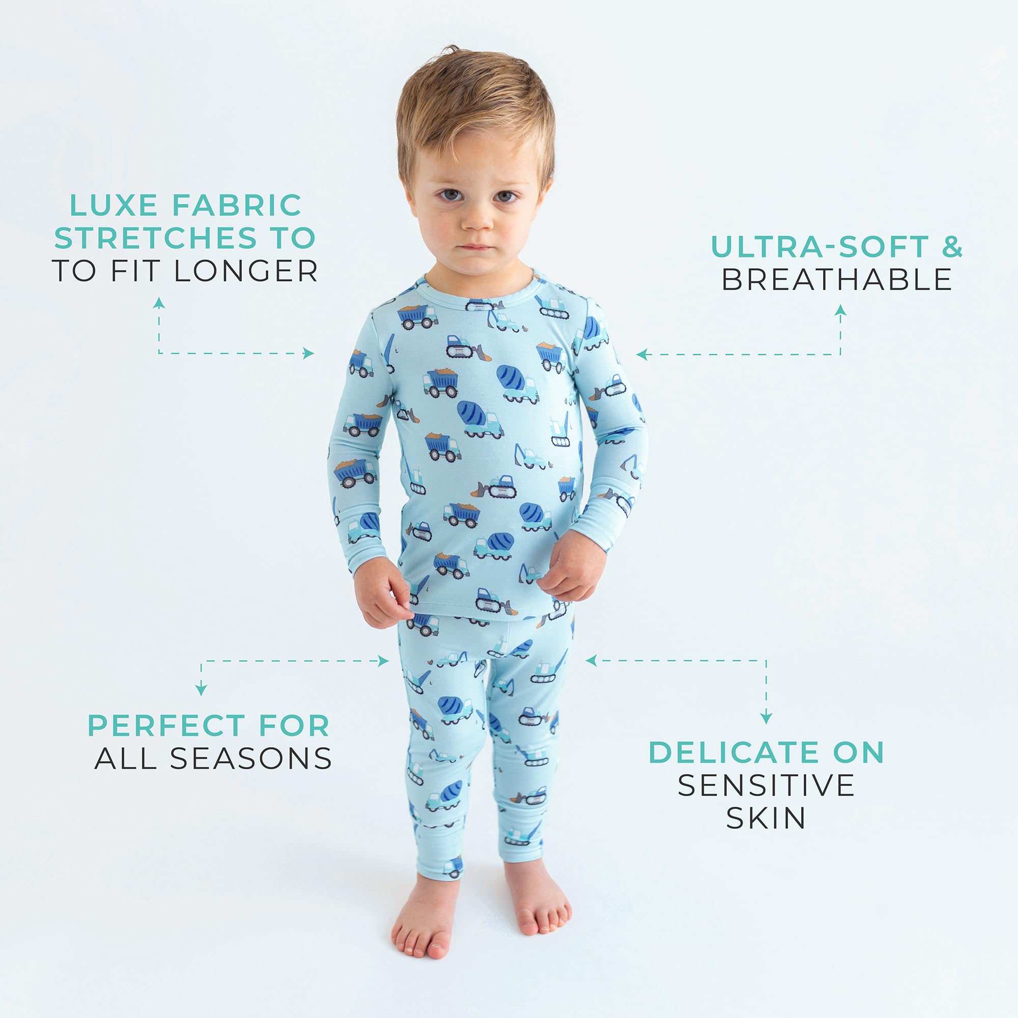 Posh Peanut Boys Pajamas - PJs for Kids Made of Soft Viscose from Bamboo, Long Sleeve Toddler PJs & Matching Boys Pajama Sets WEBE CLOTHING