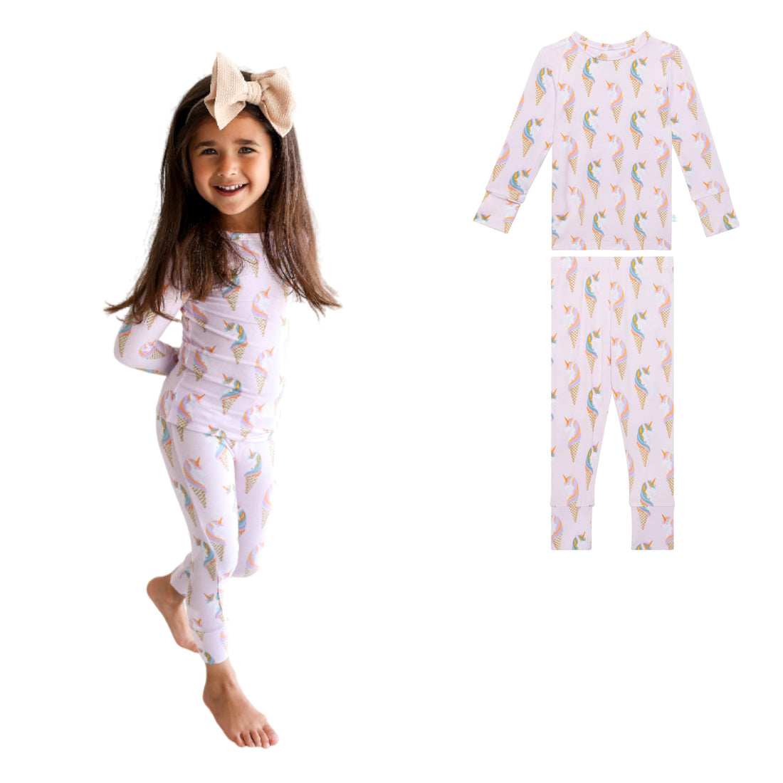 Posh Peanut Girls Pajamas - Soft, Viscose from Bamboo PJs for Kids - Matching, Long Sleeve Toddler Pajamas for Girls WEBE CLOTHING