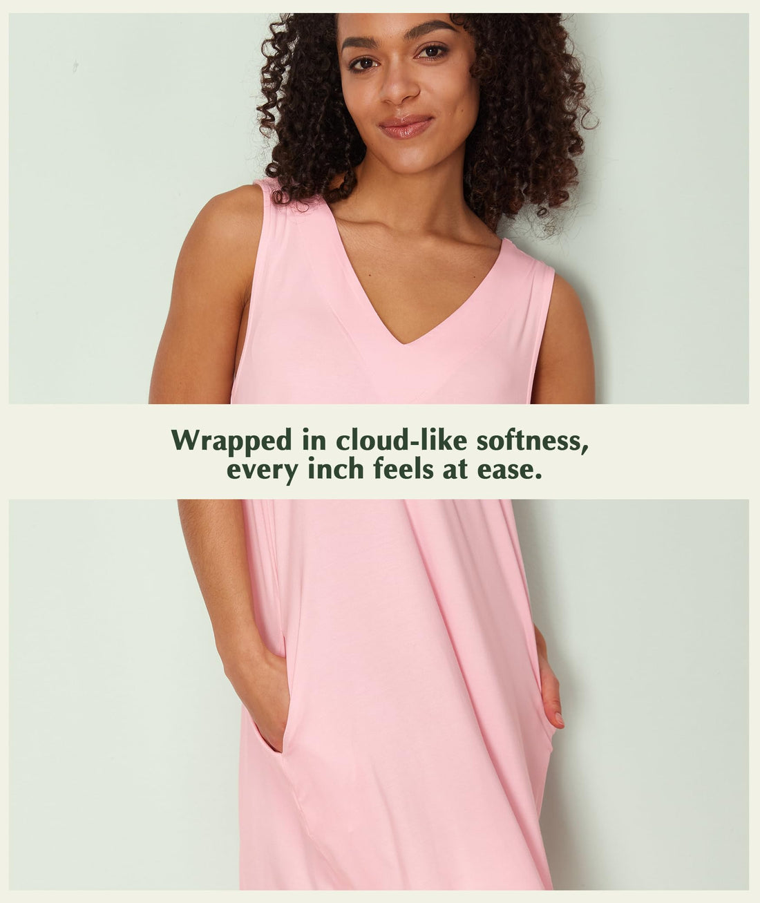 GYS Bamboo Viscose Women's Nightgowns V Neck Sleeveless Tank Pajama Dress for Women WEBE CLOTHING