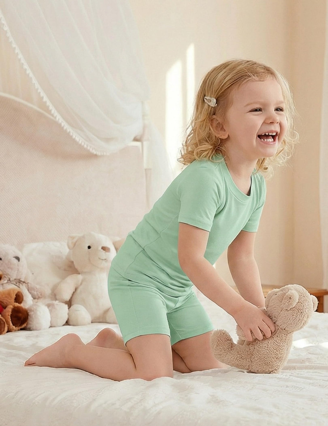 Arshiner Pajamas for Girls Summer Short Sleeve Sleepwear Kids Soft Cute Snug Fit Pjs Sets