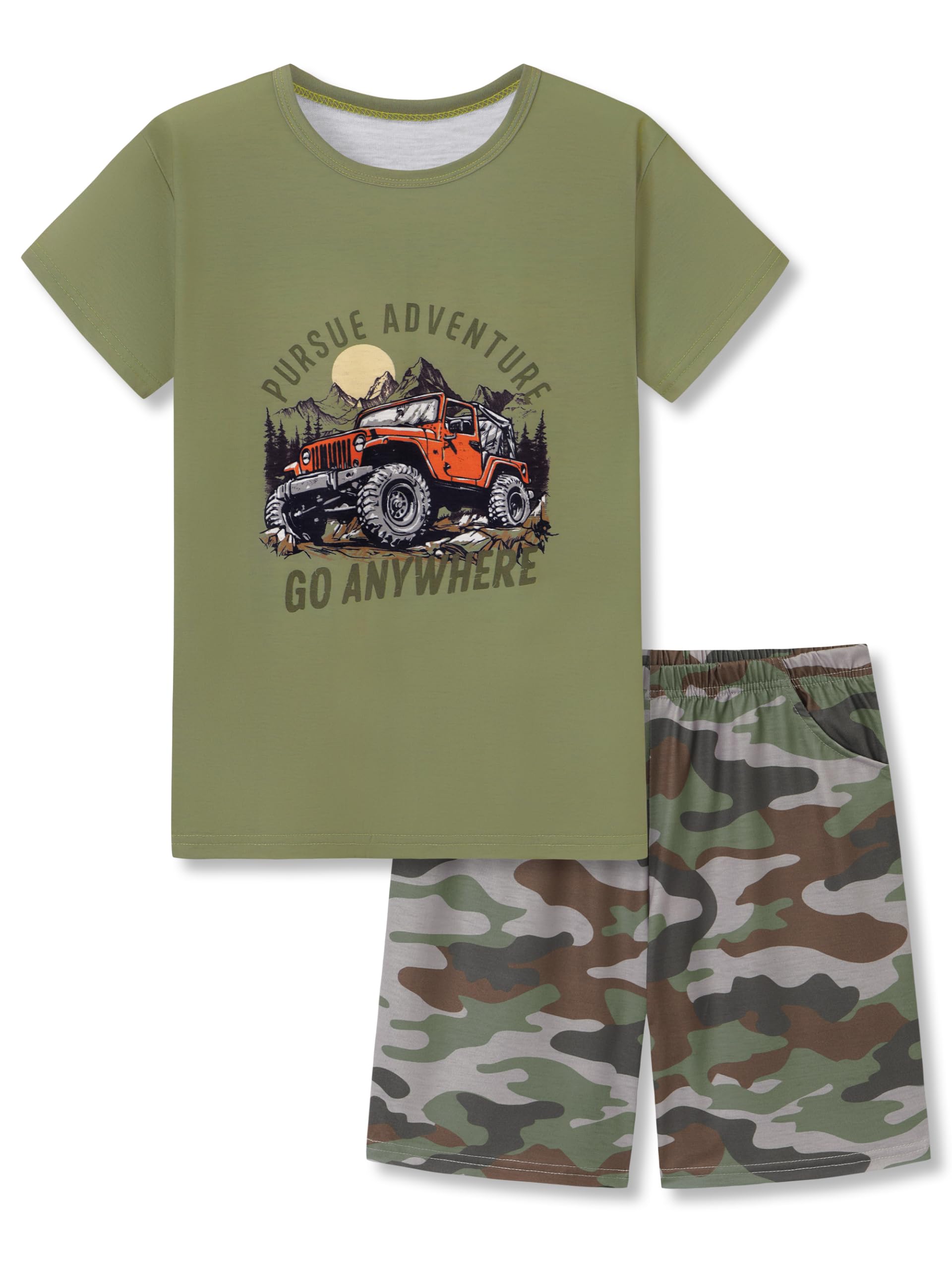 Tebbis Pajamas For Boys Fun Baseball Navy Blue Short Sleeves 2-Piece PJs Set Kid Comfy Sleepwear Size 6-18