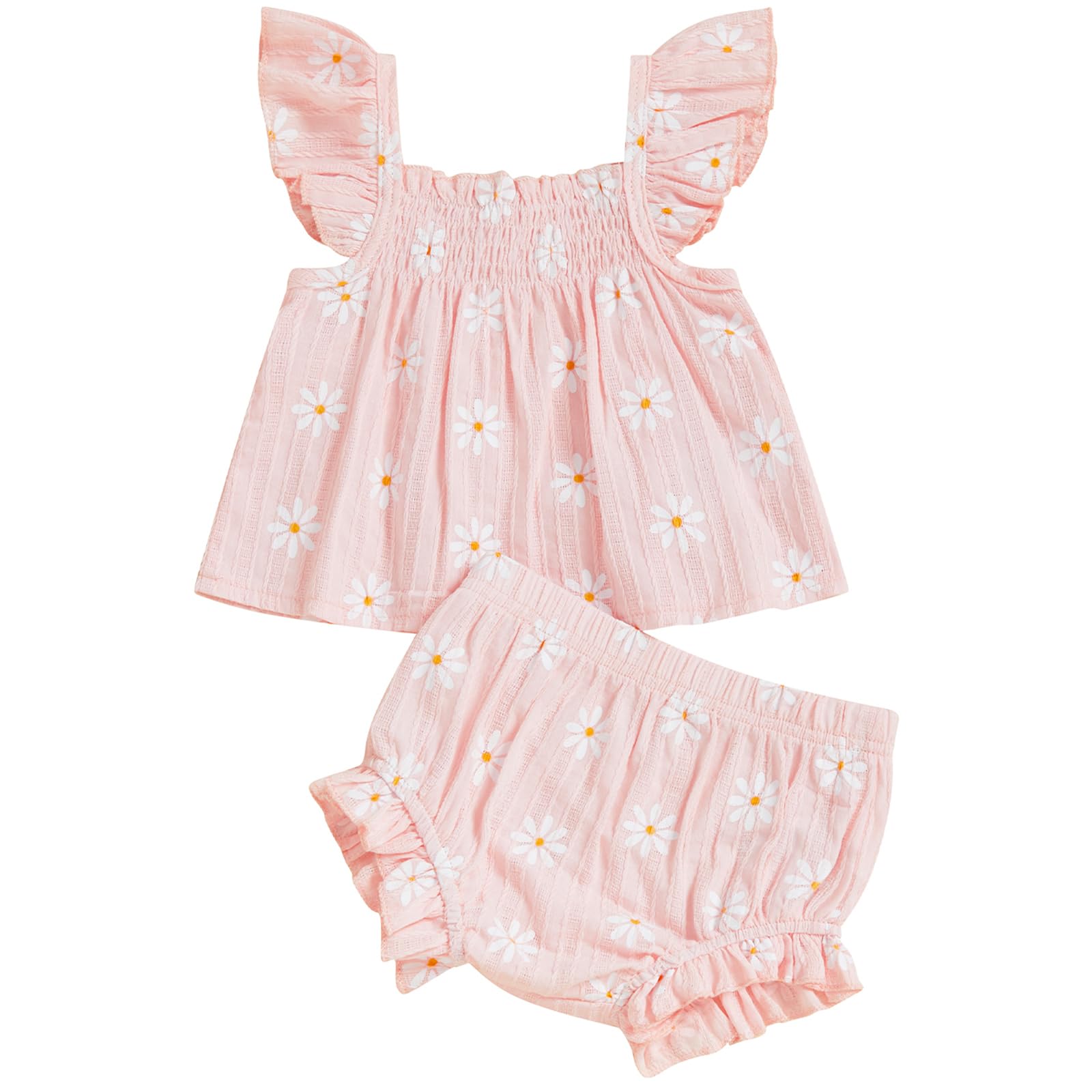 Mubineo Baby Girl Summer Clothes Cute Ruffle Tops Dress Shorts Outfits Set Infant Toddler Shirt Bloomers Princess Outfit WEBE CLOTHING