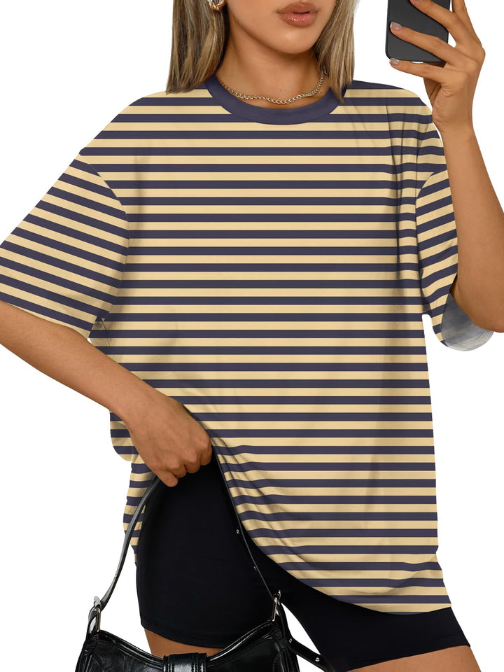 Trendy Queen Womens Oversized T-Shirts Short Sleeves Workout Tops | Casual Summer Gym Tees Plus Size Fashion Clothes 2026 WEBE CLOTHING