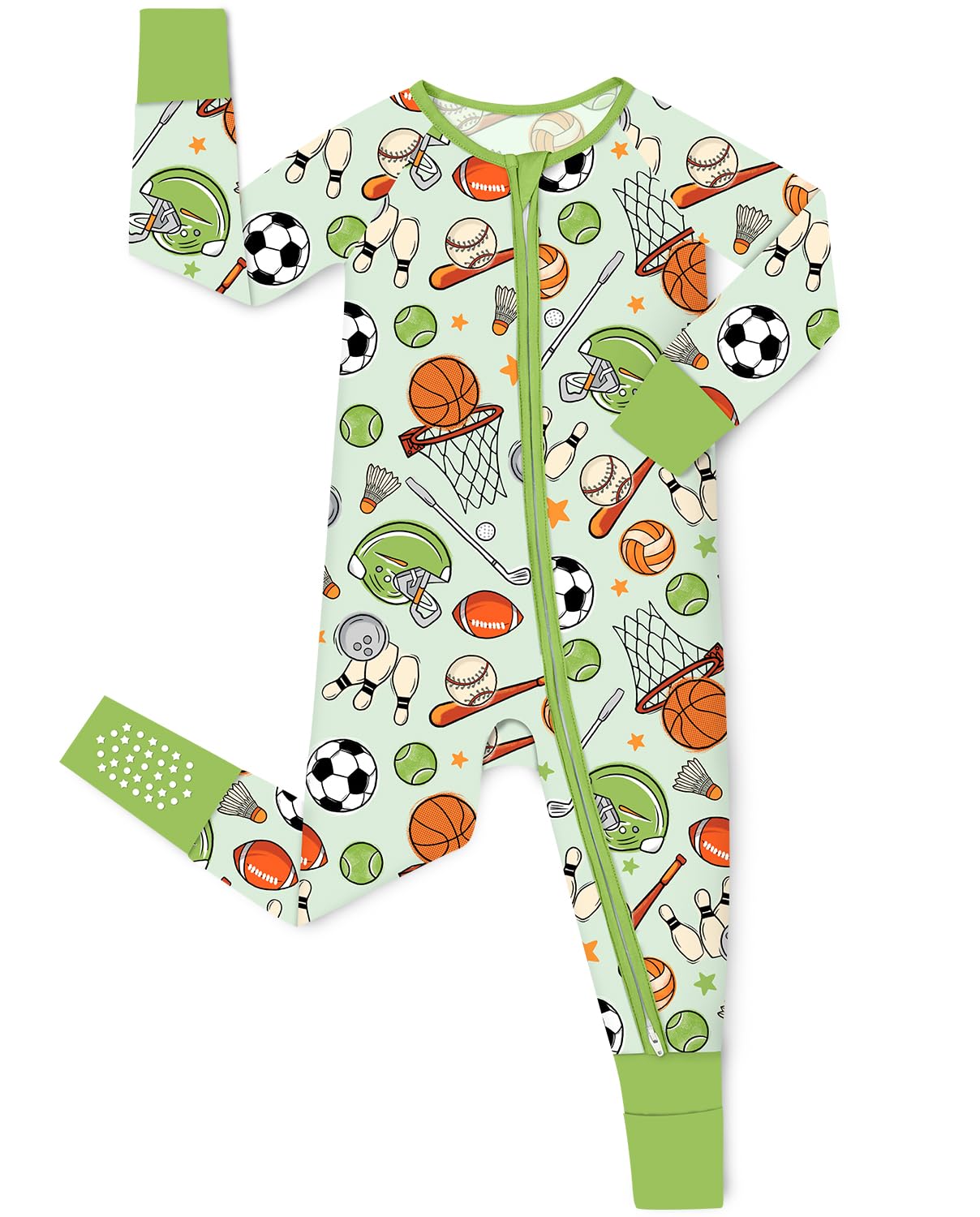 babee Reshinee Bamboo Viscose Baby Convertible Footie Pajama, Zipper Pajamas for Baby Boys & Girls, Sleep & Play Footed