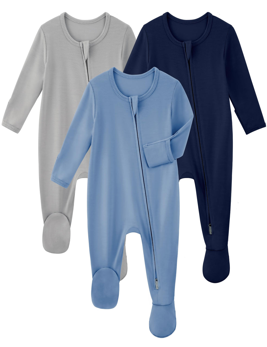 Yoofoss Rayon Made From Bamboo Baby Pajamas 3pcs Newborn Sleepers For Boy Girl Clothes, 0-3 3-6 6-9 Months Footed Pjs