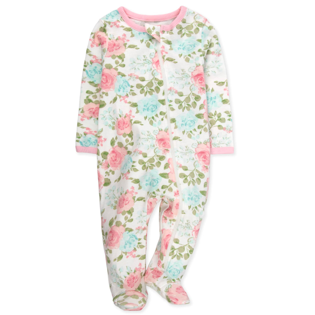 Baby Essentials Baby Girls 4 Piece Outfit Set – Footie Sleepwear Pajama Bodysuits – Spring & Summer Baby Clothes Gift Set