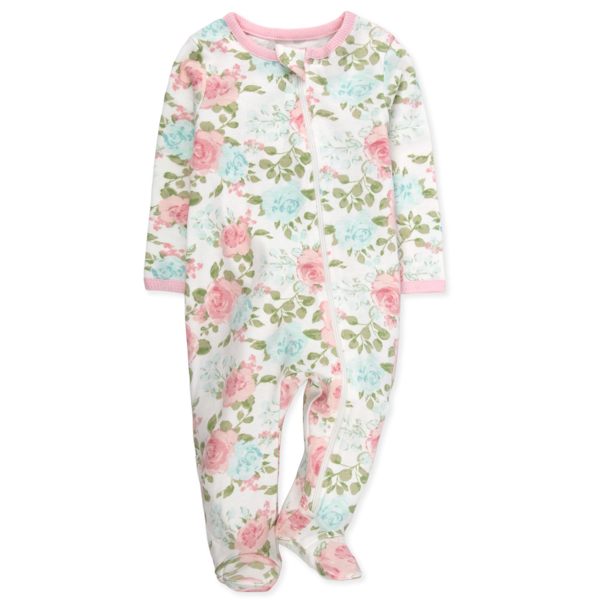 Baby Essentials Baby Girls 4 Piece Outfit Set – Footie Sleepwear Pajama Bodysuits – Spring & Summer Baby Clothes Gift Set
