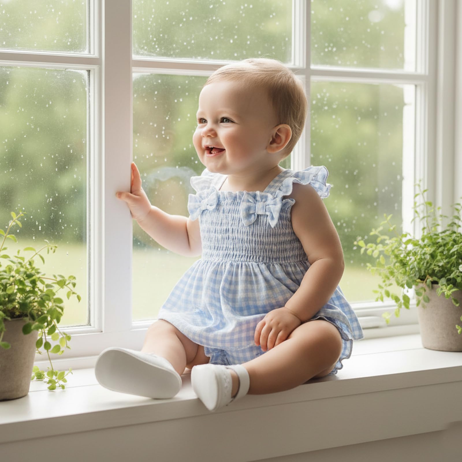 Baby Girl Clothes Infant Summer Outfits Set Plaid Ruffle Sleeve Shirt Tops and Bloomers Shorts WEBE CLOTHING