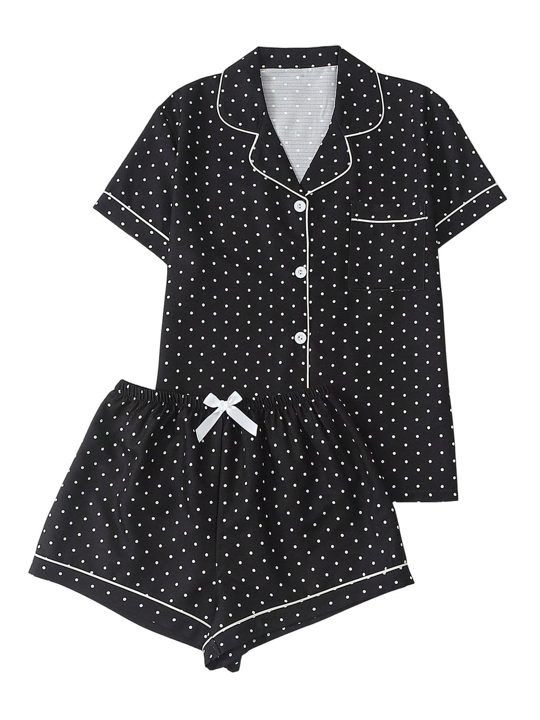 Verdusa Pajamas For Women Set 2 Piece Summer Pajama Sets Cute Pjs Lounge Matching Button Shirt with Shorts