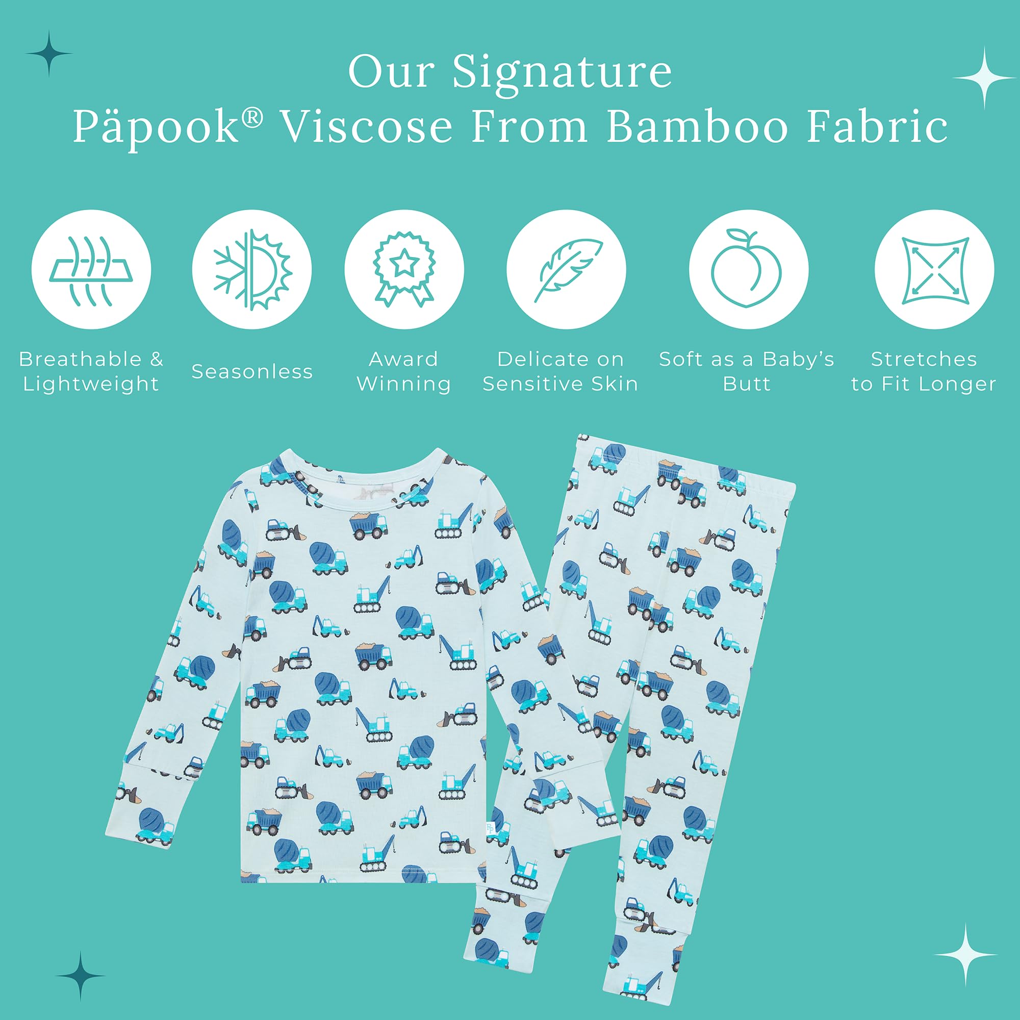 Posh Peanut Boys Pajamas - PJs for Kids Made of Soft Viscose from Bamboo, Long Sleeve Toddler PJs & Matching Boys Pajama Sets WEBE CLOTHING