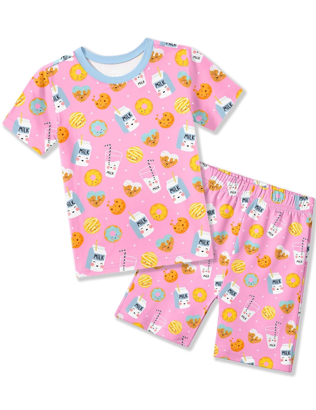 Arshiner Pajamas for Girls Summer Short Sleeve Sleepwear Kids Soft Cute Snug Fit Pjs Sets
