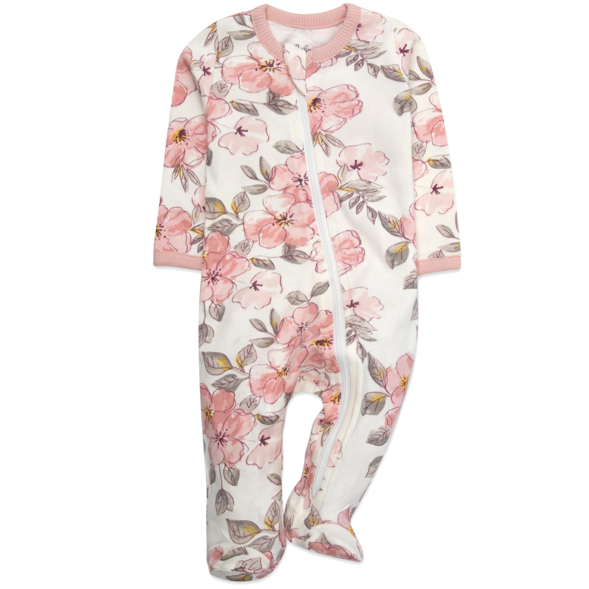 Baby Essentials Baby Girls 4 Piece Outfit Set – Footie Sleepwear Pajama Bodysuits – Spring & Summer Baby Clothes Gift Set