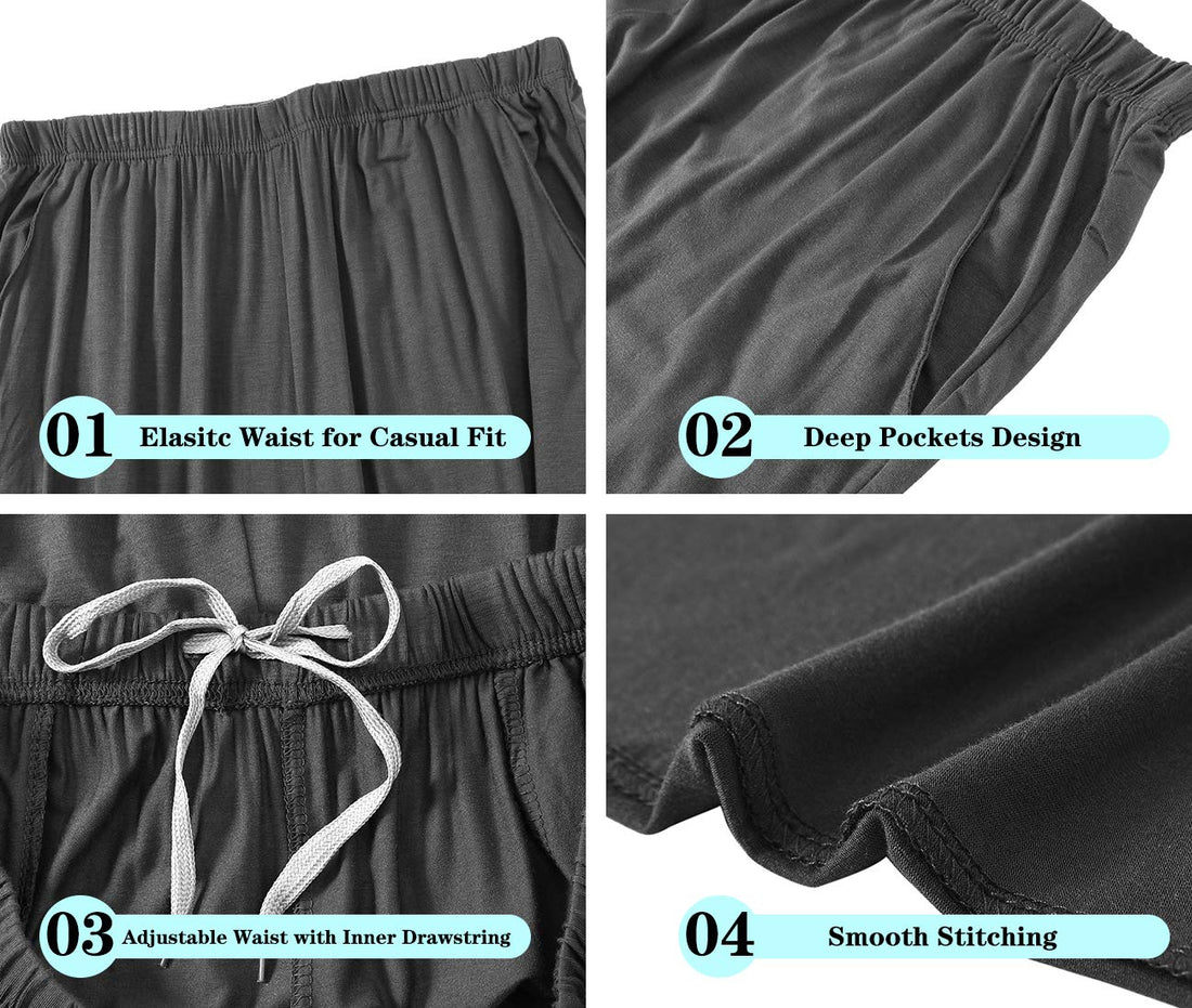 JINSHI Womens Pajama Pants with Pockets Soft Comfortable Lightweight Elastic Drawstring Modal Pajama Bottoms Lounge Pants