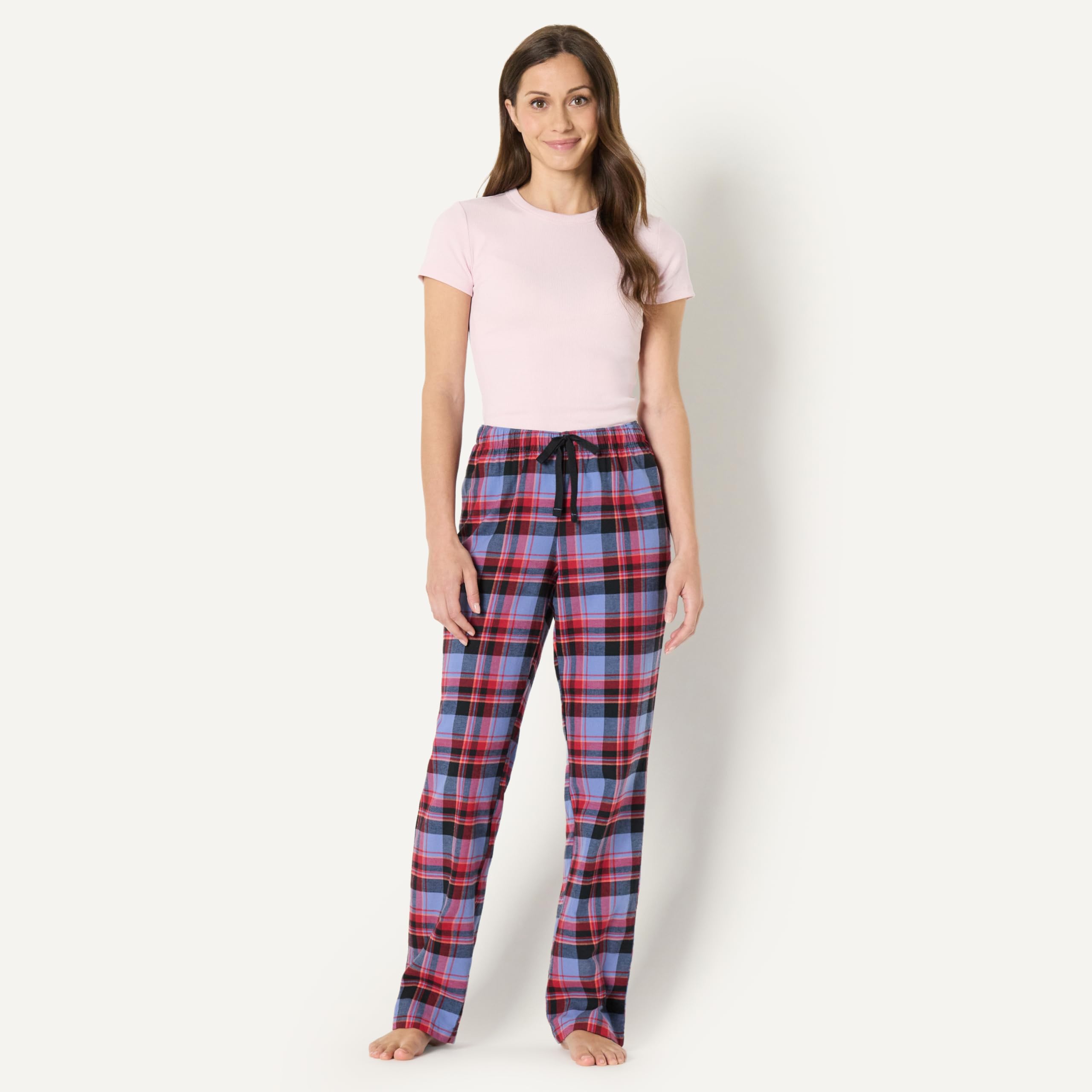 Amazon Essentials Women's Relaxed-Fit Brushed Flannel Pajama Sleep Pant with Drawstring