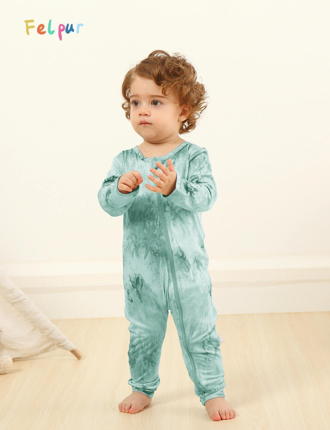Baby Girls Boys Footless Romper 2 Way Zipper Soft Rayon Outfits, Outdoor Tie-dye Long Sleeve Clothes Jumpsuit WEBE CLOTHING