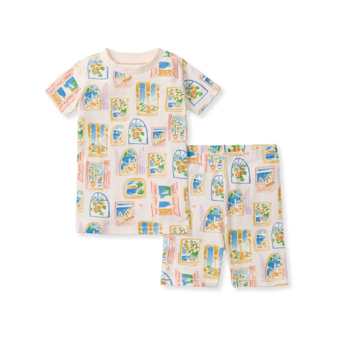 Burt's Bees Baby Unisex Cotton Pajamas, 2-Piece Short Sleeve Tee & Shorts