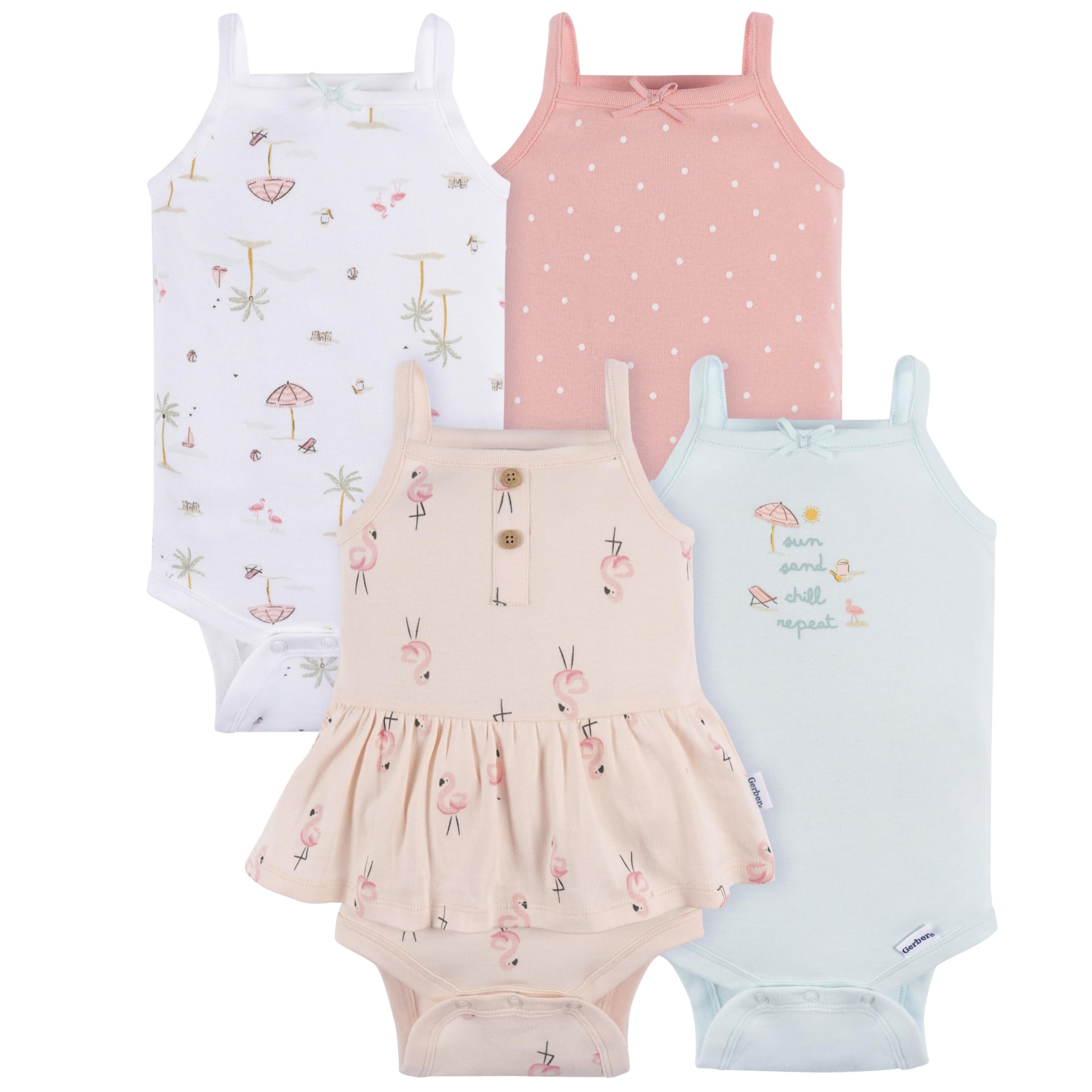 Gerber Baby Girls Multi-Pack Sleeveless Onesies Bodysuit WEBE CLOTHING