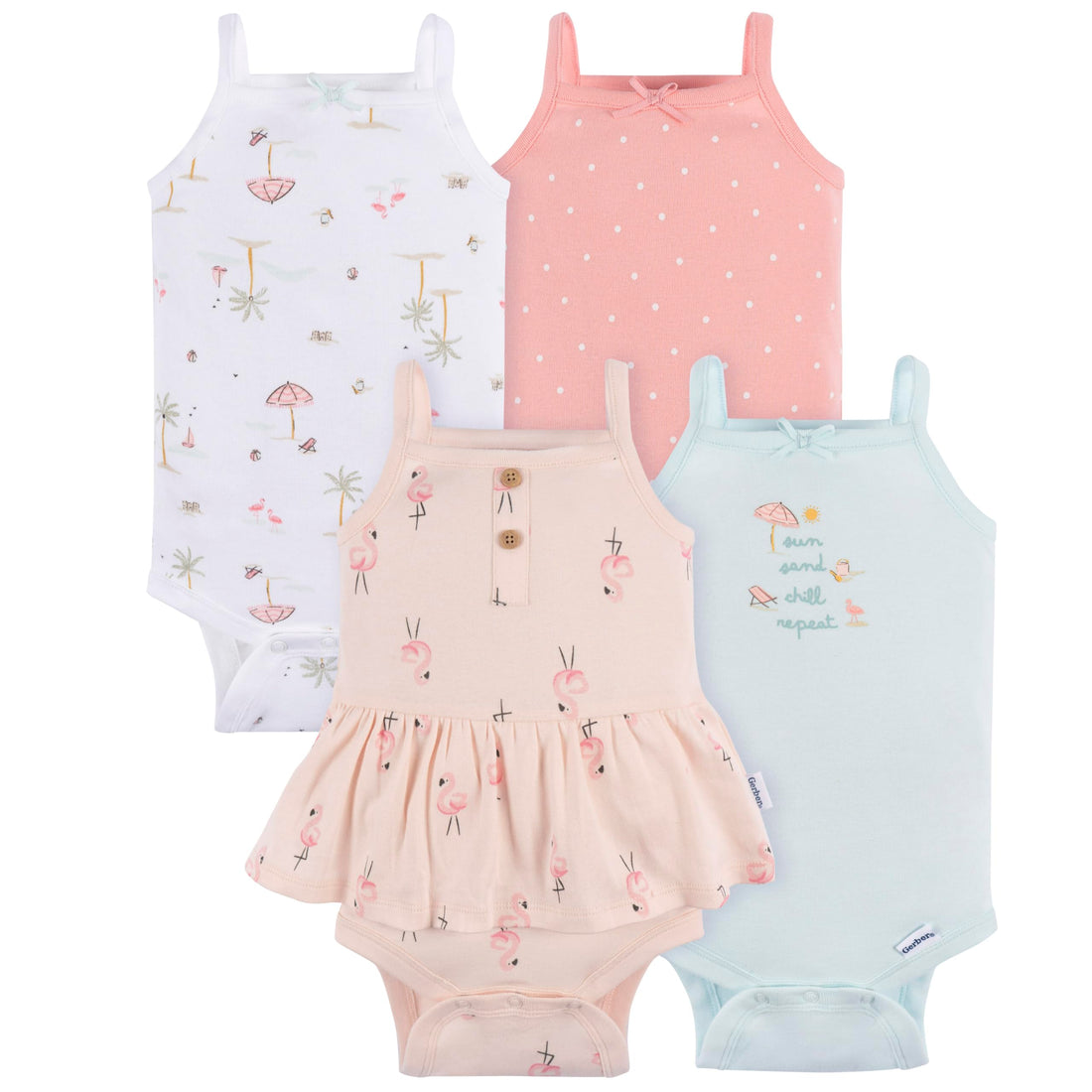 Gerber Baby Girls Multi-Pack Sleeveless Onesies Bodysuit WEBE CLOTHING
