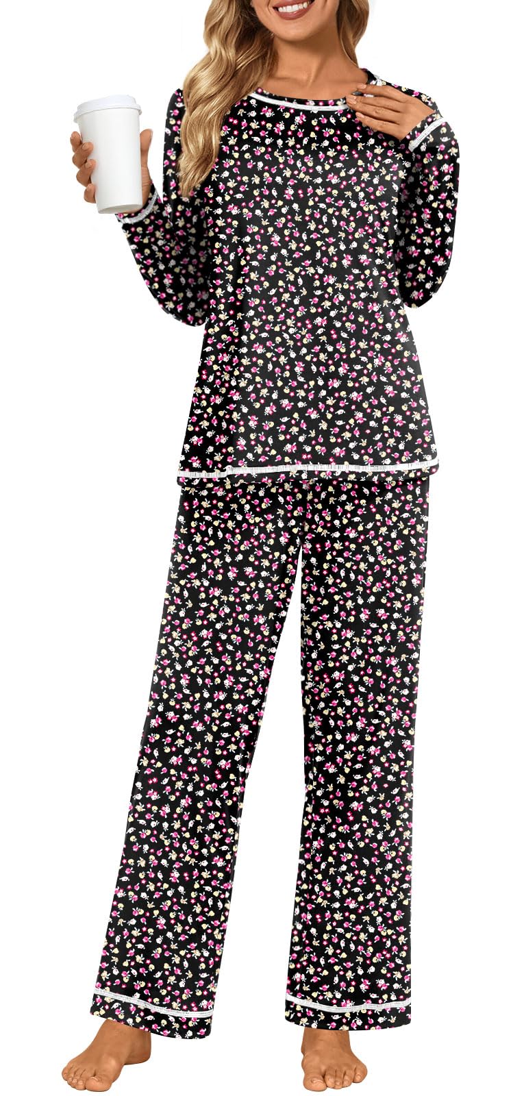 Netsmile Women's Pajama Sets 2 Piece Ladies Long Sleeve Pjs Fall Loungewear Soft Sleepwear with Pockets