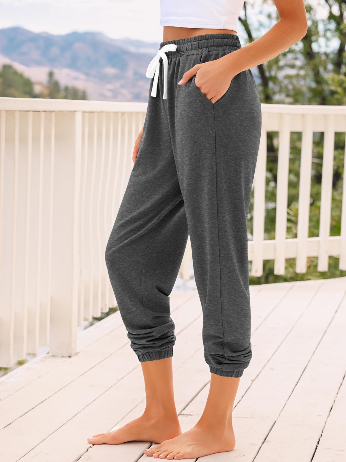 AUTOMET Women's High Waisted Lounge Sweatpants Jogger Pants with Pockets