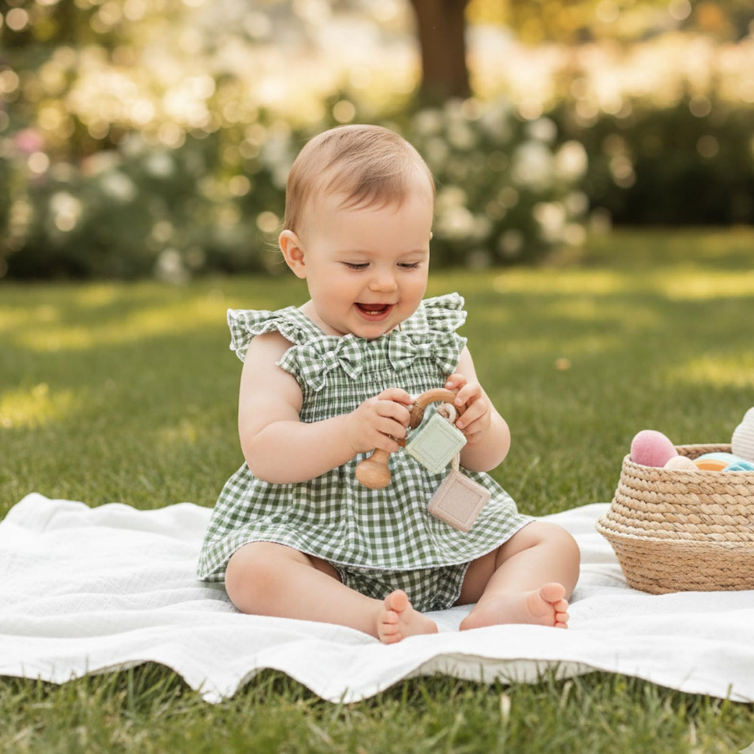 Baby Girl Clothes Infant Summer Outfits Set Plaid Ruffle Sleeve Shirt Tops and Bloomers Shorts WEBE CLOTHING