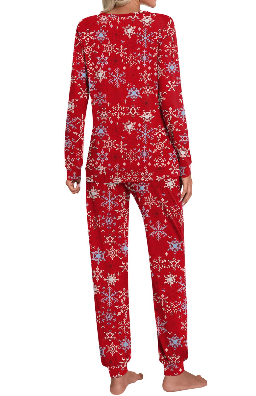 HOTGIFT Womens Pajamas Sets, 2 Piece Lounge Pjs Set Long Sleeve Long Pant Ladies Sleepwear with Pockets Soft