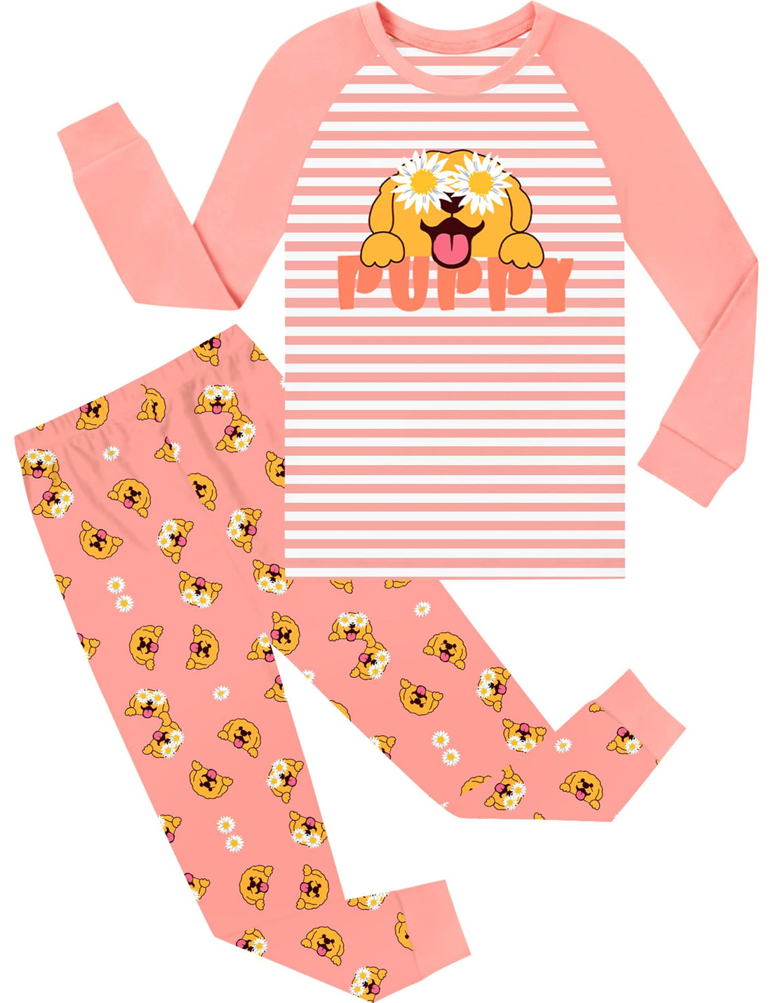 SWOMOG Girls Pajama Set Short Sleeve Tops & Ruffled Shorts with Pocket 2 Piece Summer Pajamas for Kids Size 6-15