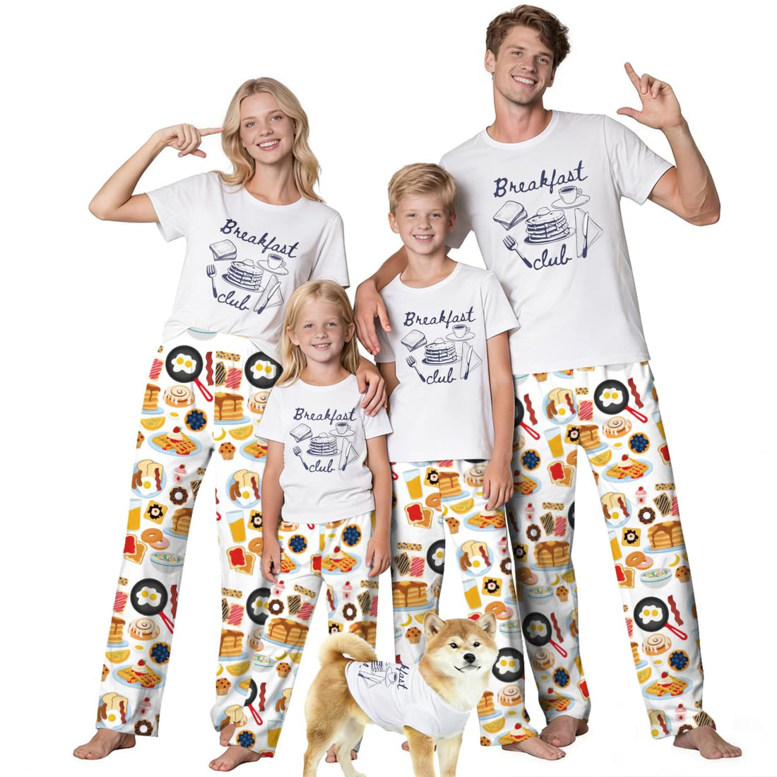 MI X TEE Matching Family Pajamas Set, Cartoon Graphic Print Mommy and Me Matching Outfits, Soft Nightwear for Family WEBE CLOTHING