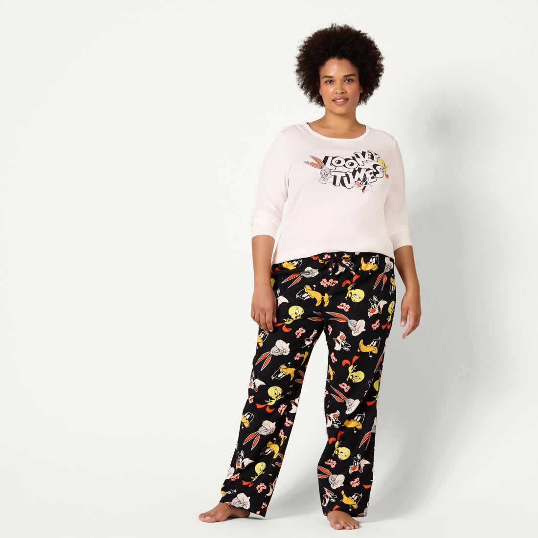 Amazon Essentials Women's Lightweight Flannel Pajama Pant and Long-Sleeve T-Shirt Sleep Set