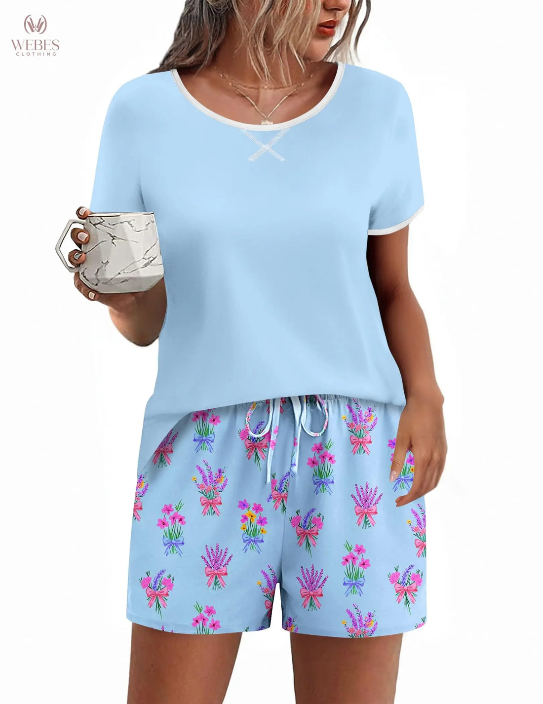 Ekouaer Women Pajama Set Casual Short Set