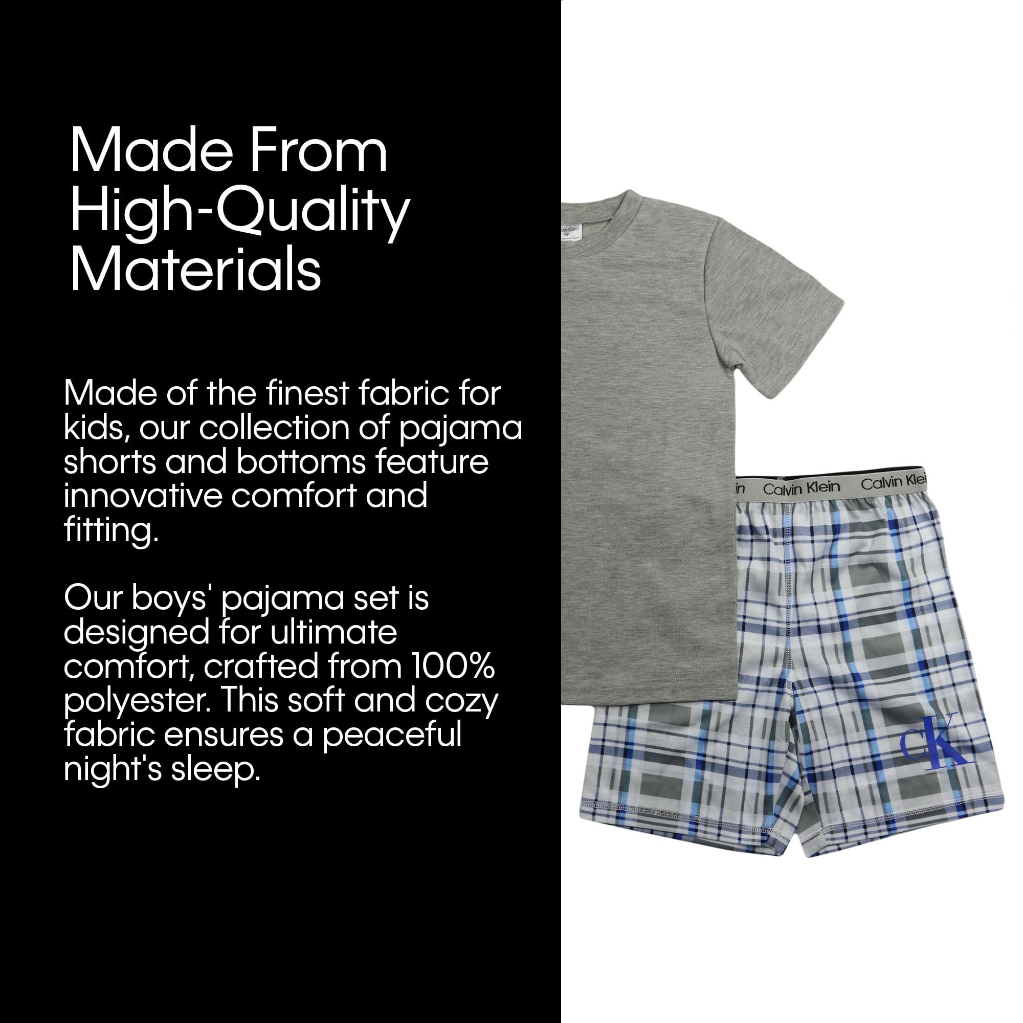 Calvin Klein Boys' Two Piece Sleepwear Top and Bottom Pajama Set