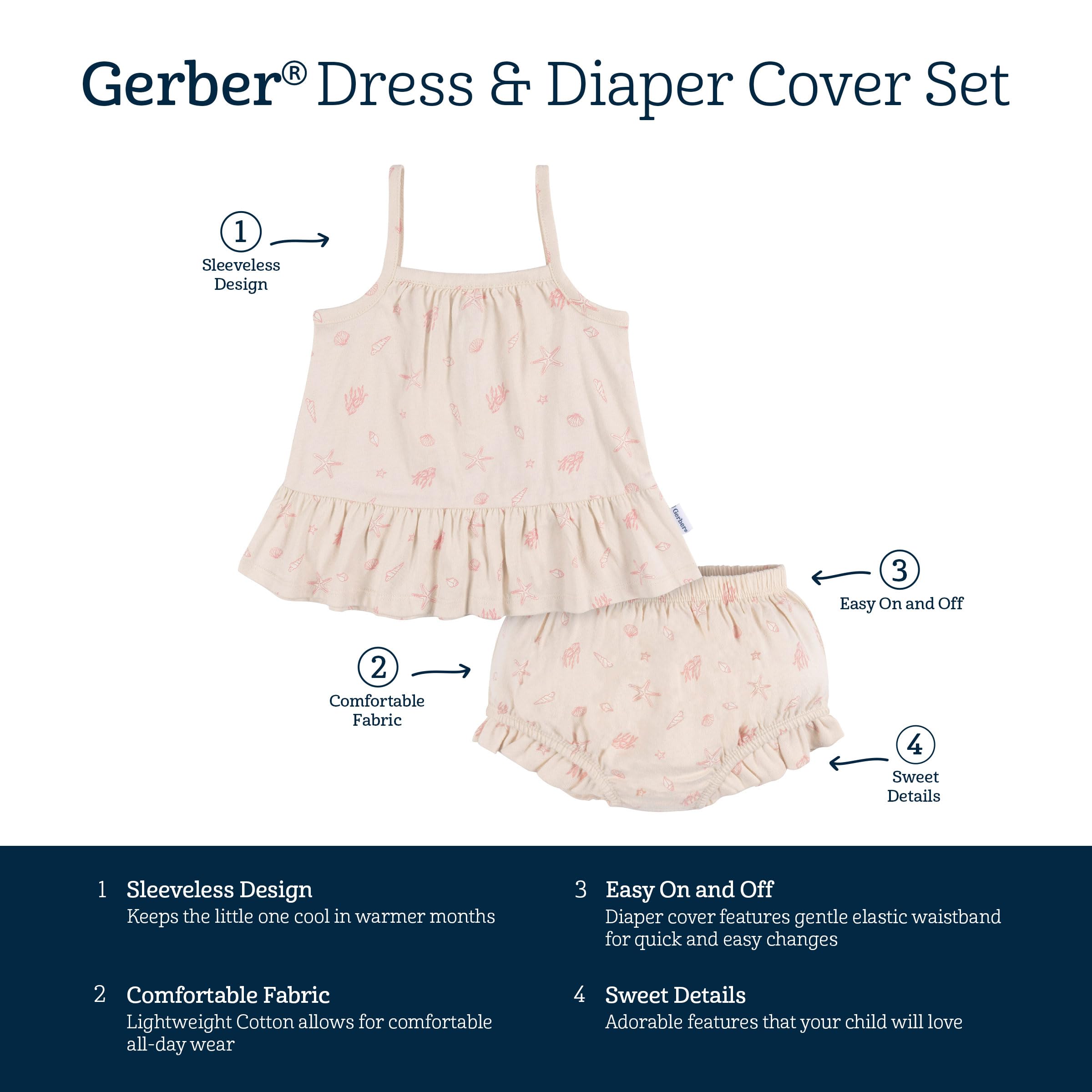 Gerber Baby Girls' Sleeveless Tunic Top and Diaper Cover Set WEBE CLOTHING