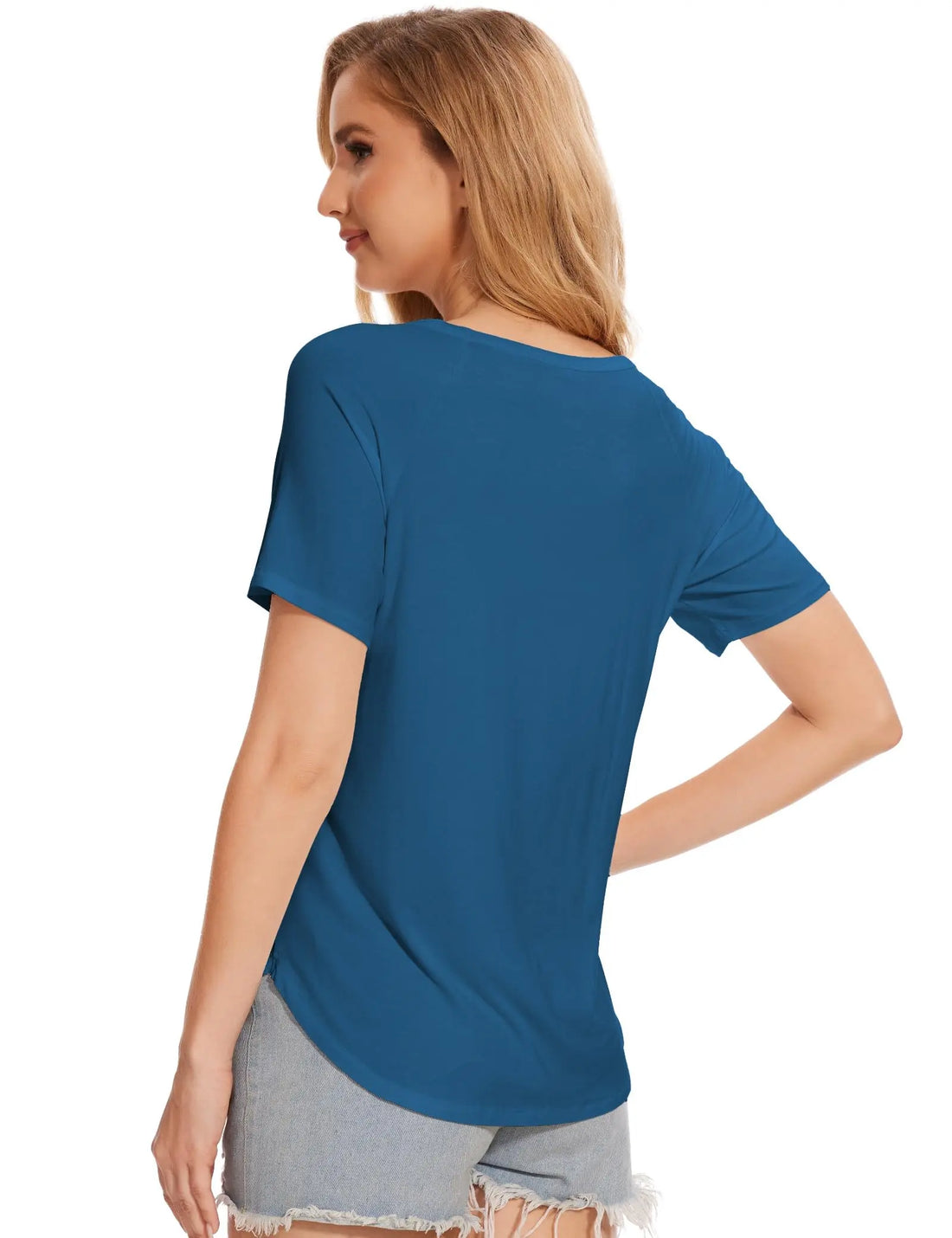 GYS Womens Pajama Tops Short Sleeve Shirts Summer Comfy Crew Neck Sleep T-Shirt