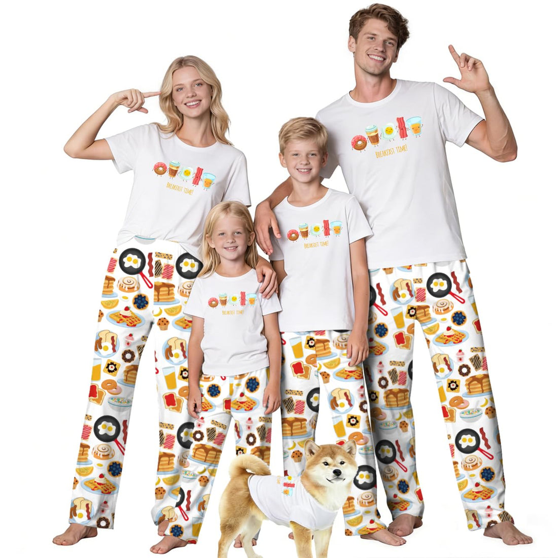MI X TEE Matching Family Pajamas Set, Cartoon Graphic Print Mommy and Me Matching Outfits, Soft Nightwear for Family WEBE CLOTHING