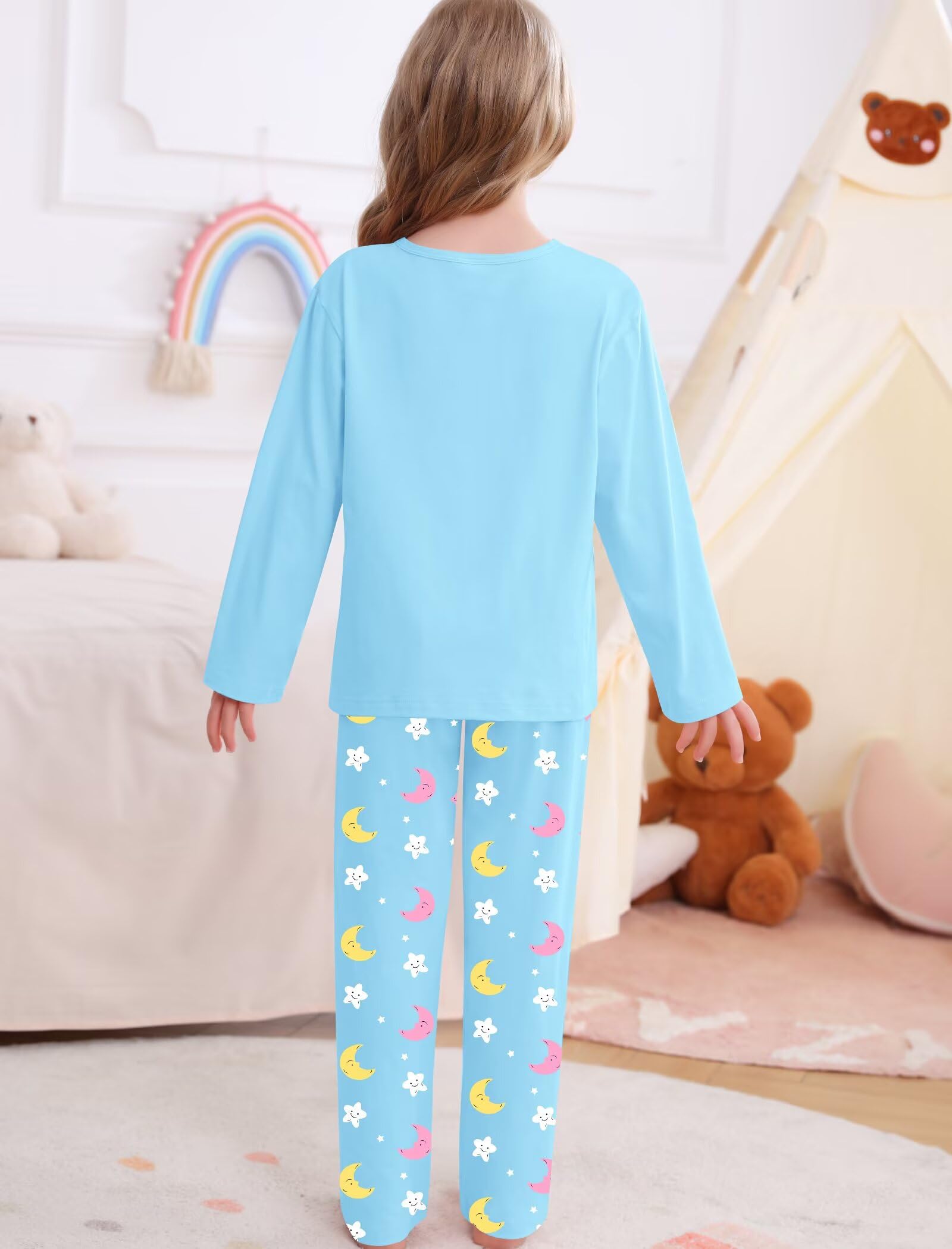 SWOMOG Girls Pajama Set Short Sleeve Tops & Ruffled Shorts with Pocket 2 Piece Summer Pajamas for Kids Size 6-15