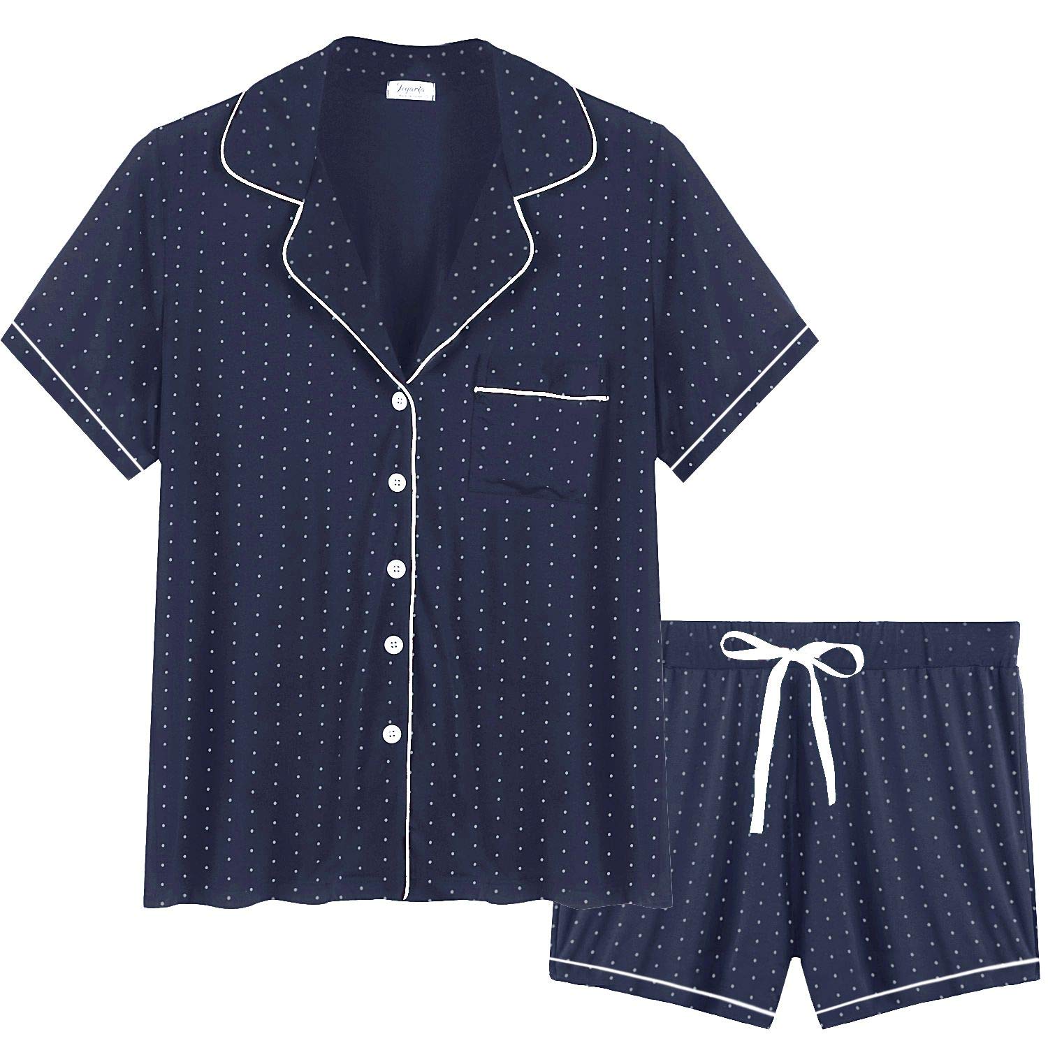 Joyaria Women's Cooling Bamboo Viscose Pajamas Shorts Set Button Front | Moisture Wicking, Cool & Lightweight, Breathable PJs for Night Sweats