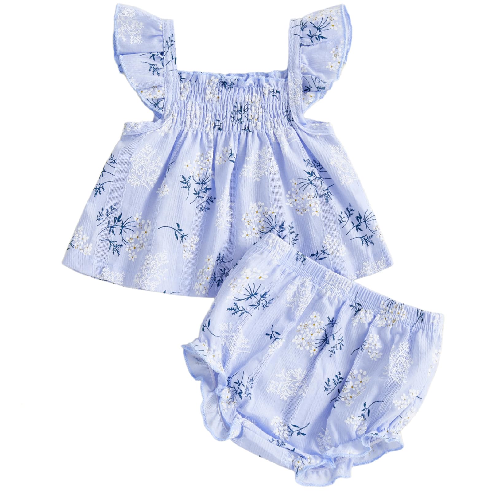 Mubineo Baby Girl Summer Clothes Cute Ruffle Tops Dress Shorts Outfits Set Infant Toddler Shirt Bloomers Princess Outfit WEBE CLOTHING