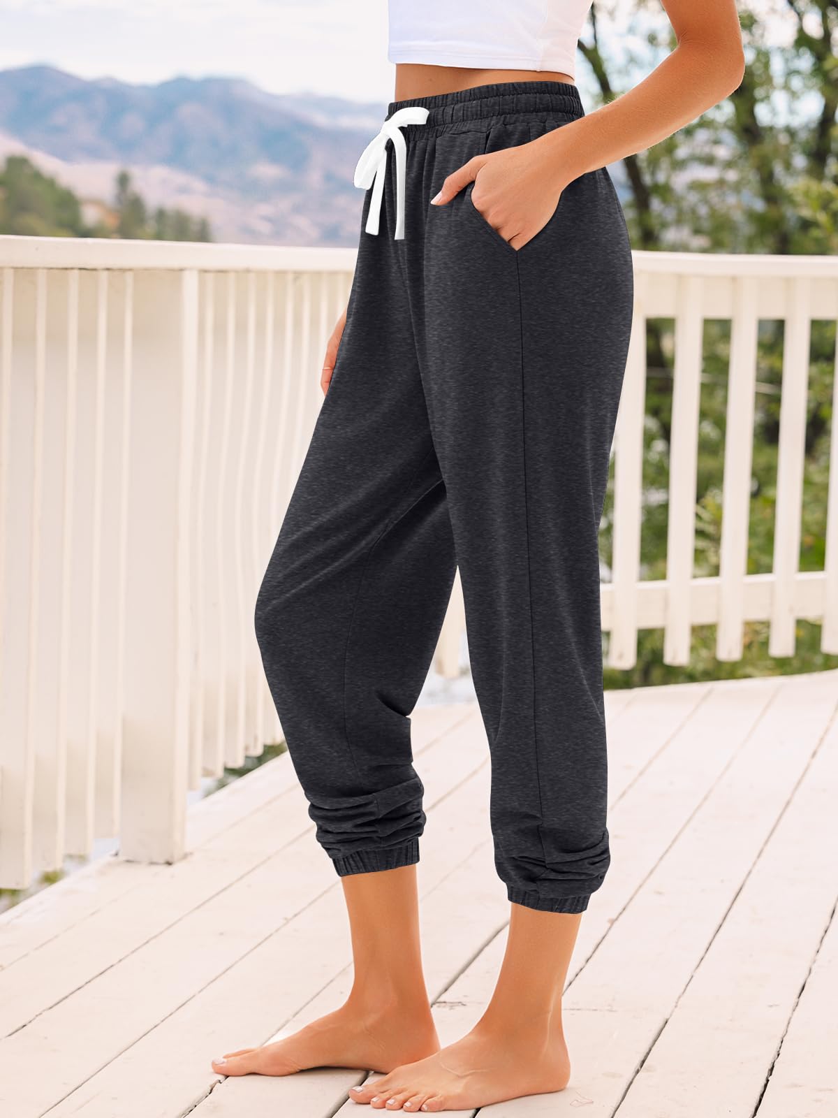 AUTOMET Women's High Waisted Lounge Sweatpants Jogger Pants with Pockets