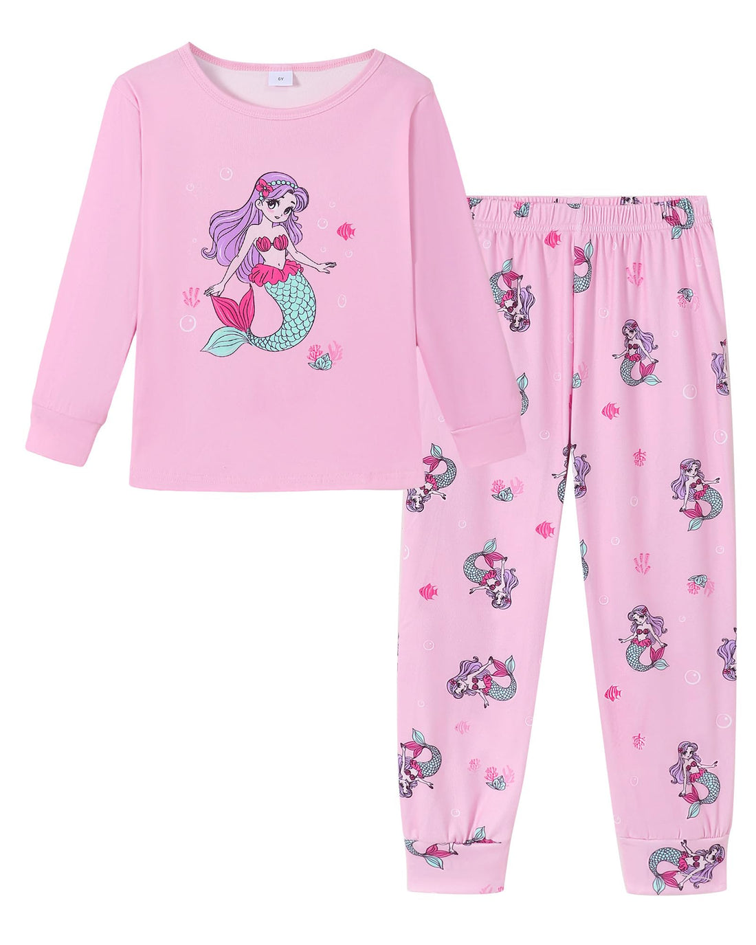 Mikrdoo Girls Pajamas Kids 2 Piece Pjs Set Soft Cozy Long Sleeve Top and Pants Stretchy Girls' Sleepwear Size 4-14 Years