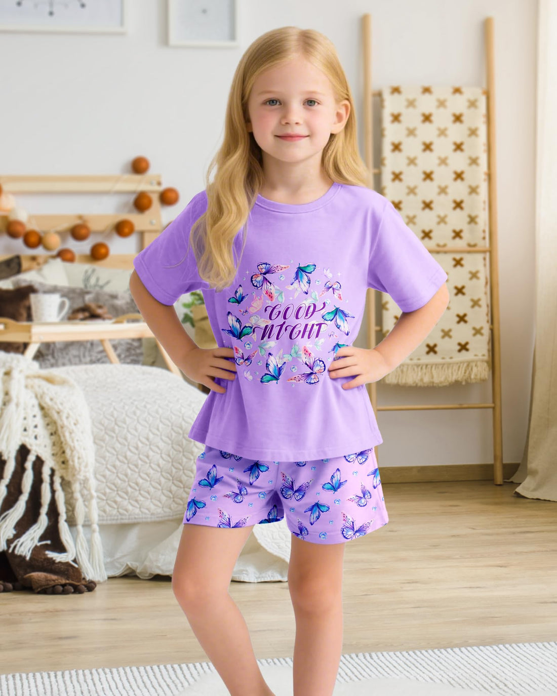 Sylfairy Girls Pajamas Short Sleeve Toddler Girls Summer Short Sets Sleepwear Clothes Kids Pajamas