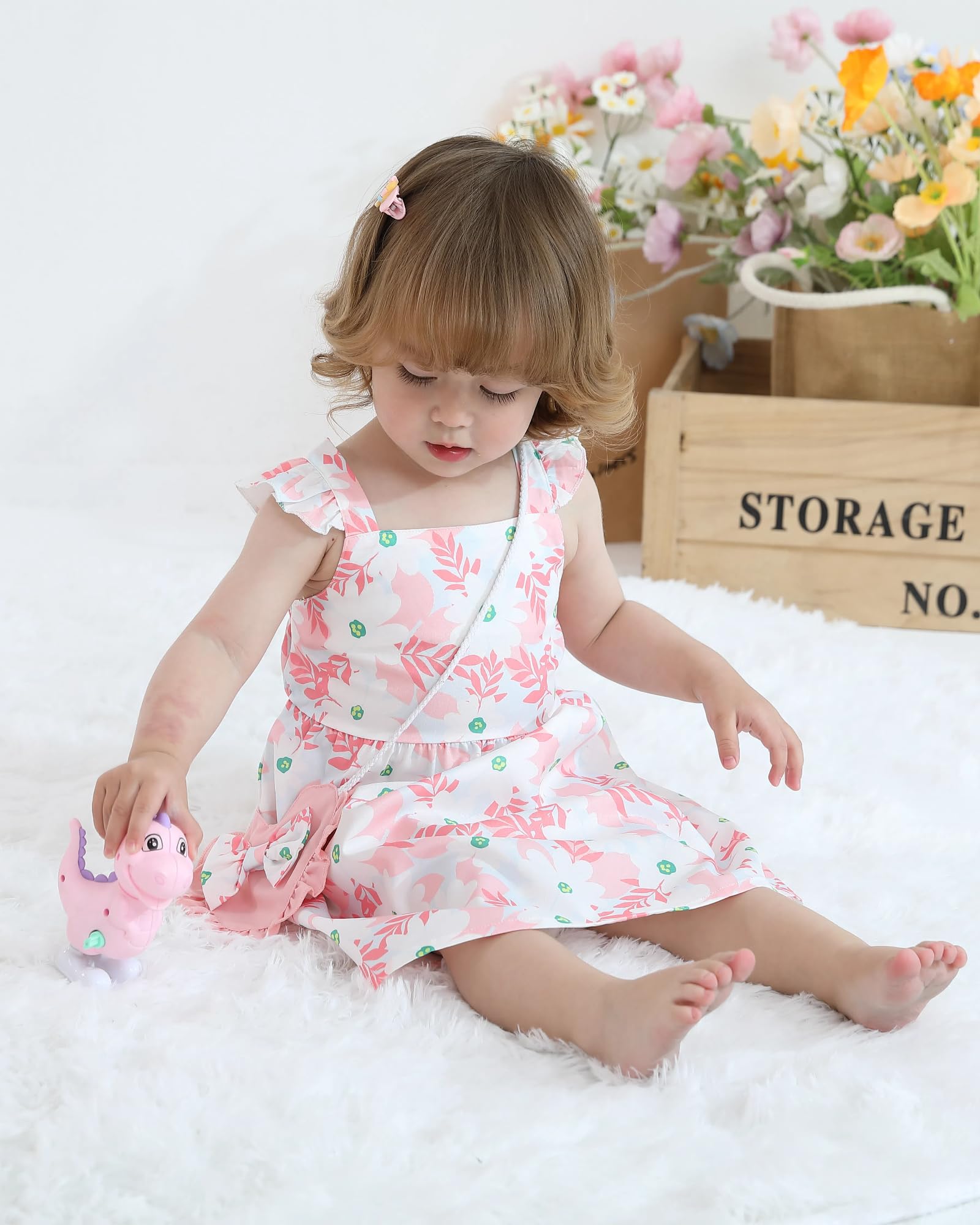 Mioglrie Baby Girl Clothes Newborn Dress Summer Toddler Girls' Clothing Casual Sundress with Cute Bag Infant Outfits WEBE CLOTHING