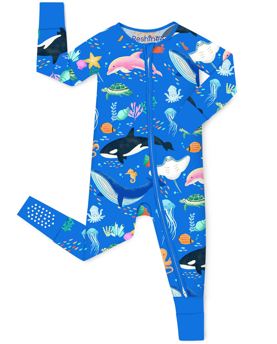 babee Reshinee Bamboo Viscose Baby Convertible Footie Pajama, Zipper Pajamas for Baby Boys & Girls, Sleep & Play Footed