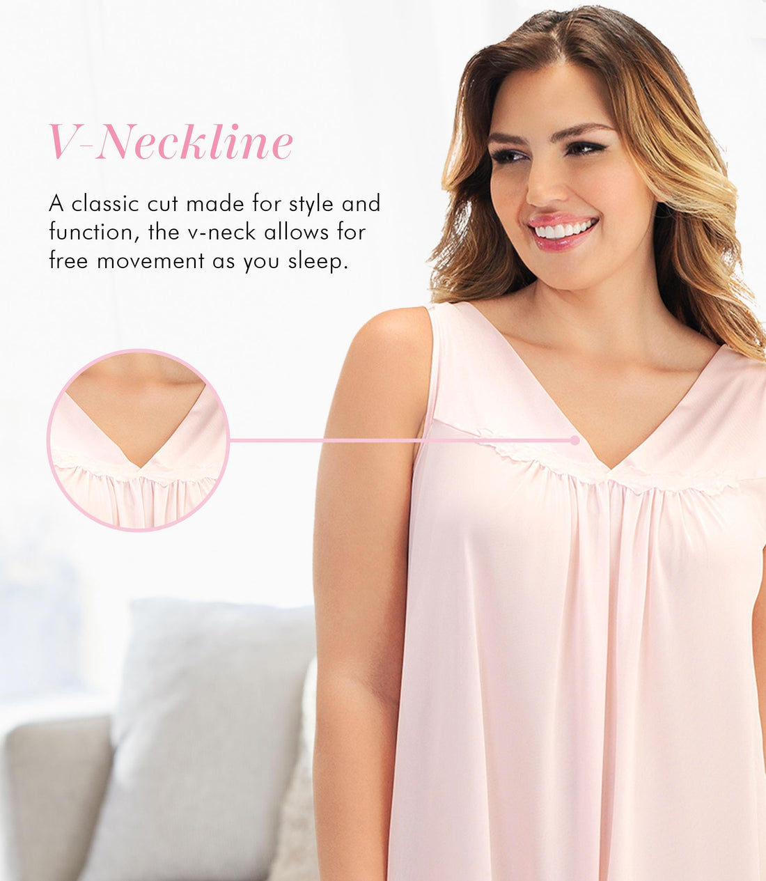 Exquisite Form Women's 30107 Nylon Tricot Sleeveless Short Knee Length Nightgown WEBE CLOTHING