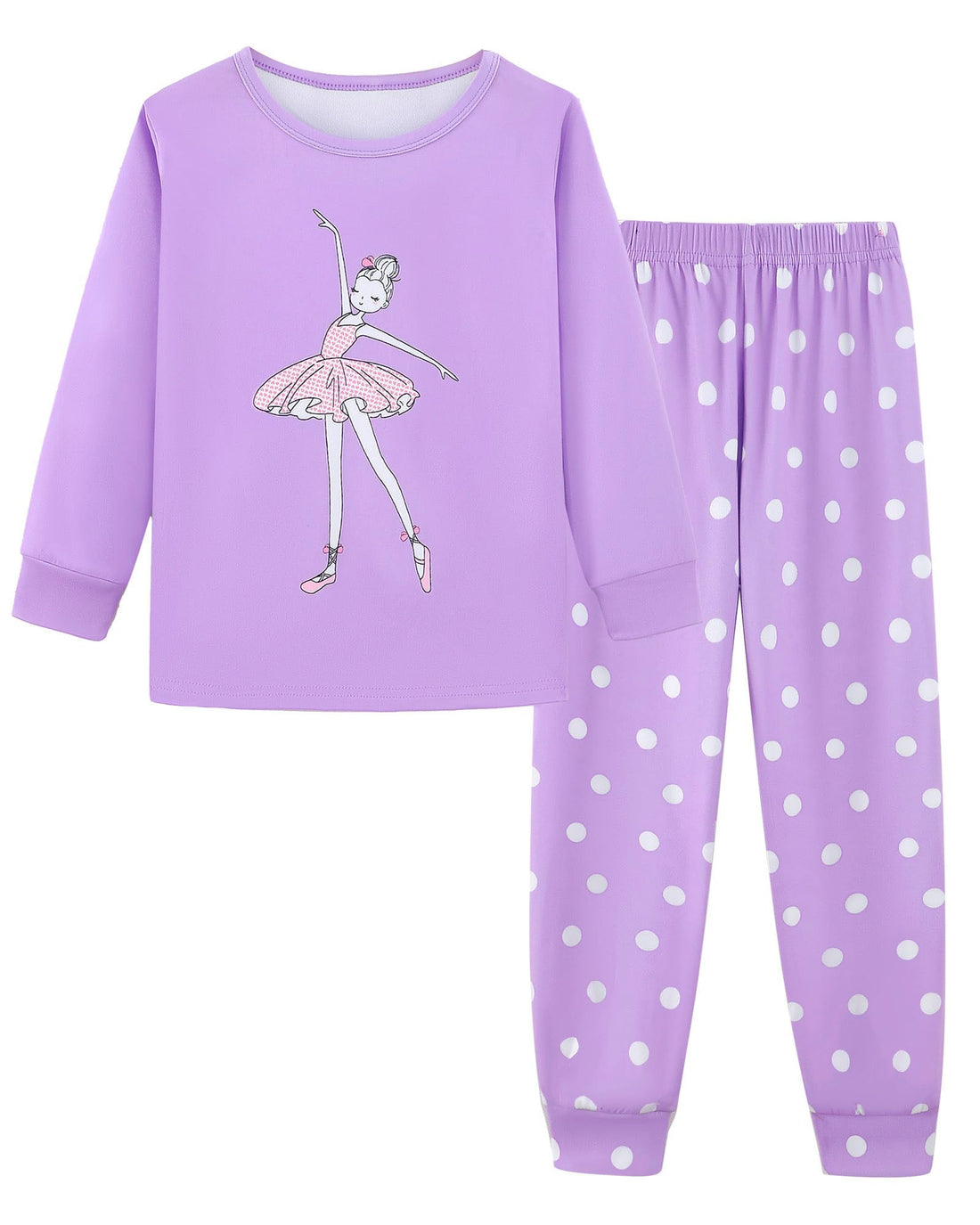 Mikrdoo Girls Pajamas Kids 2 Piece Pjs Set Soft Cozy Long Sleeve Top and Pants Stretchy Girls' Sleepwear Size 4-14 Years