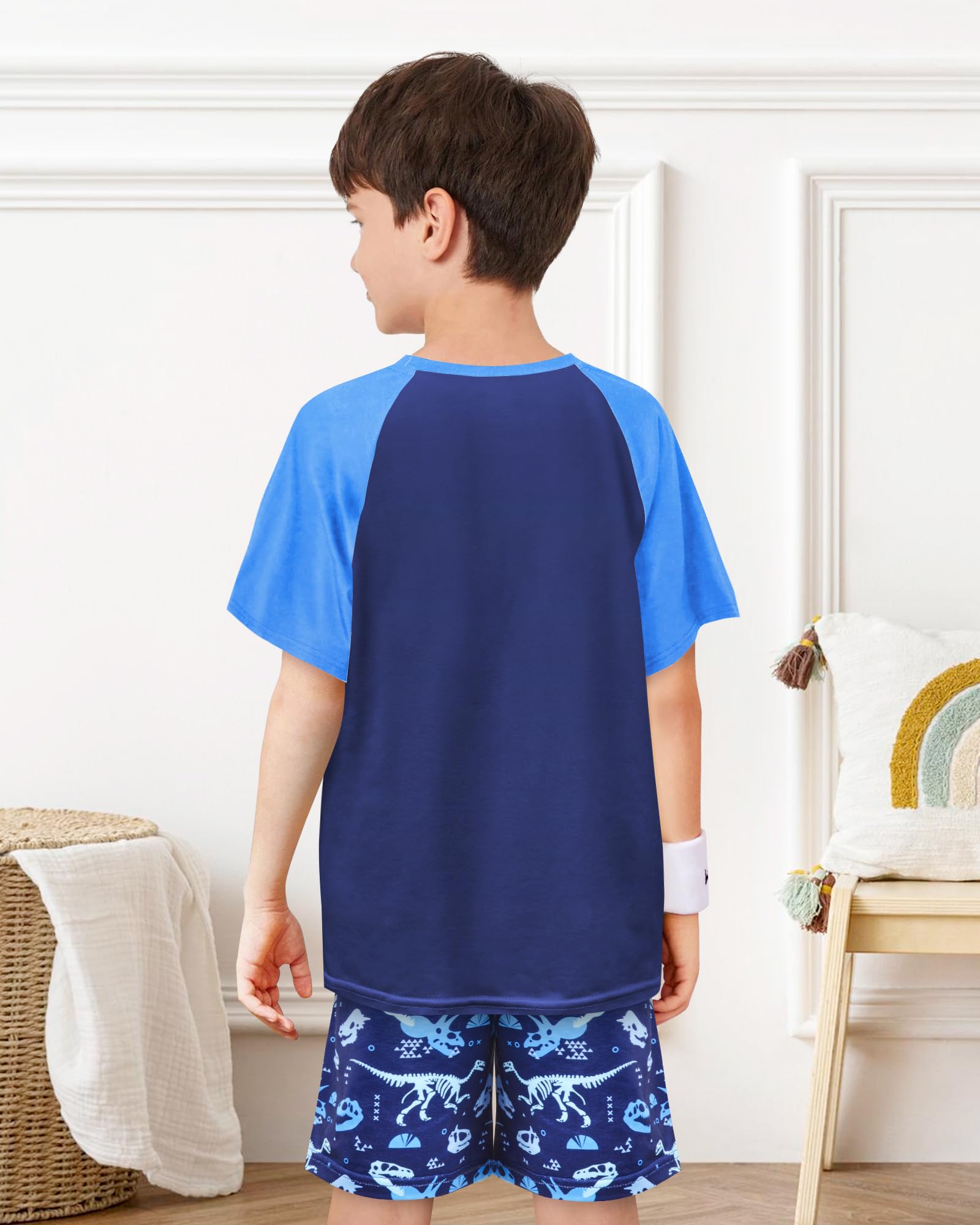 PASHOP Boys Pajamas Little Boys Summer Pajamas 2 Piece Short Sleeve Top and Shorts Sets Kids Pjs Sleepwears 3-10 Years